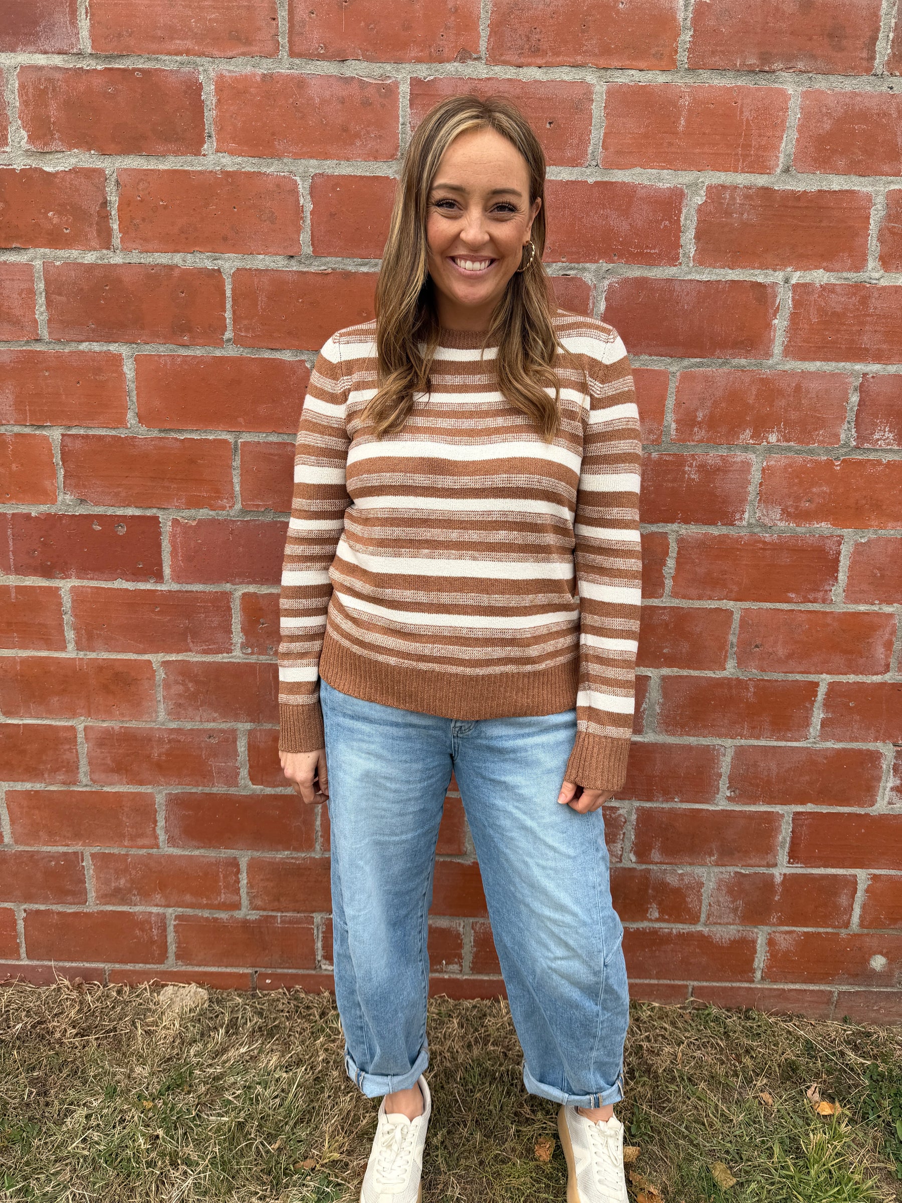 Striped Camel Sweater