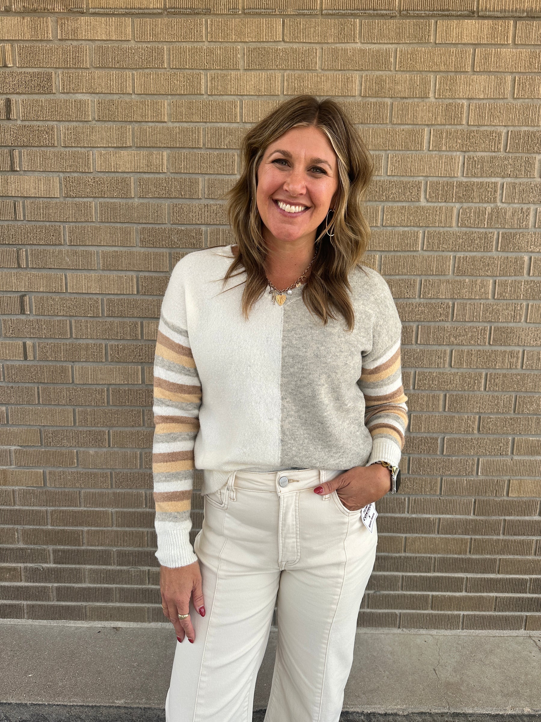 Neutrals Colorblock Sweater