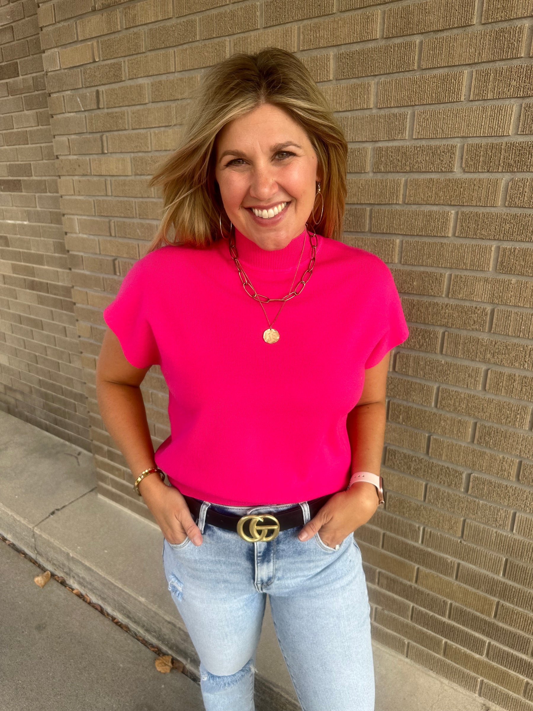 Hot Pink Sweater Top