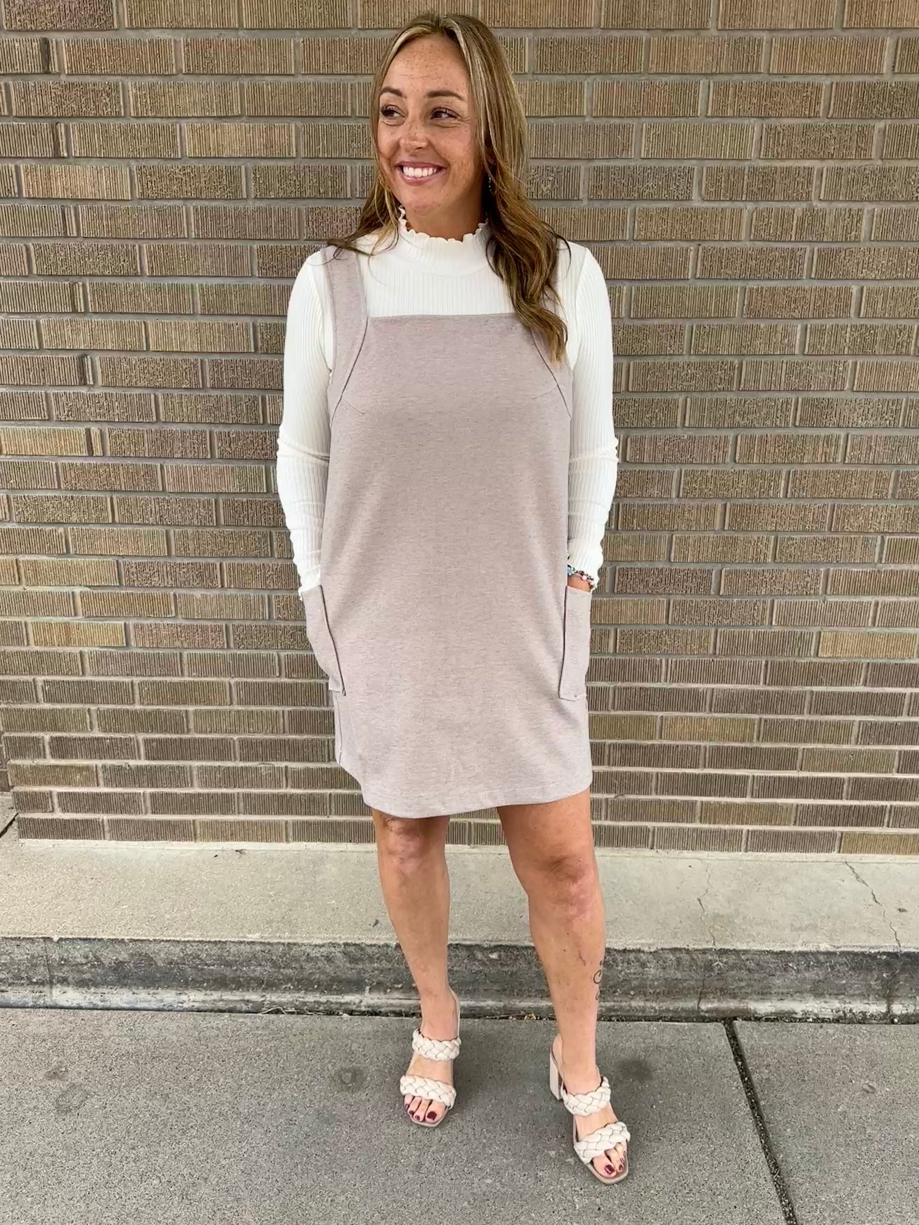 Woven Taupe Dress