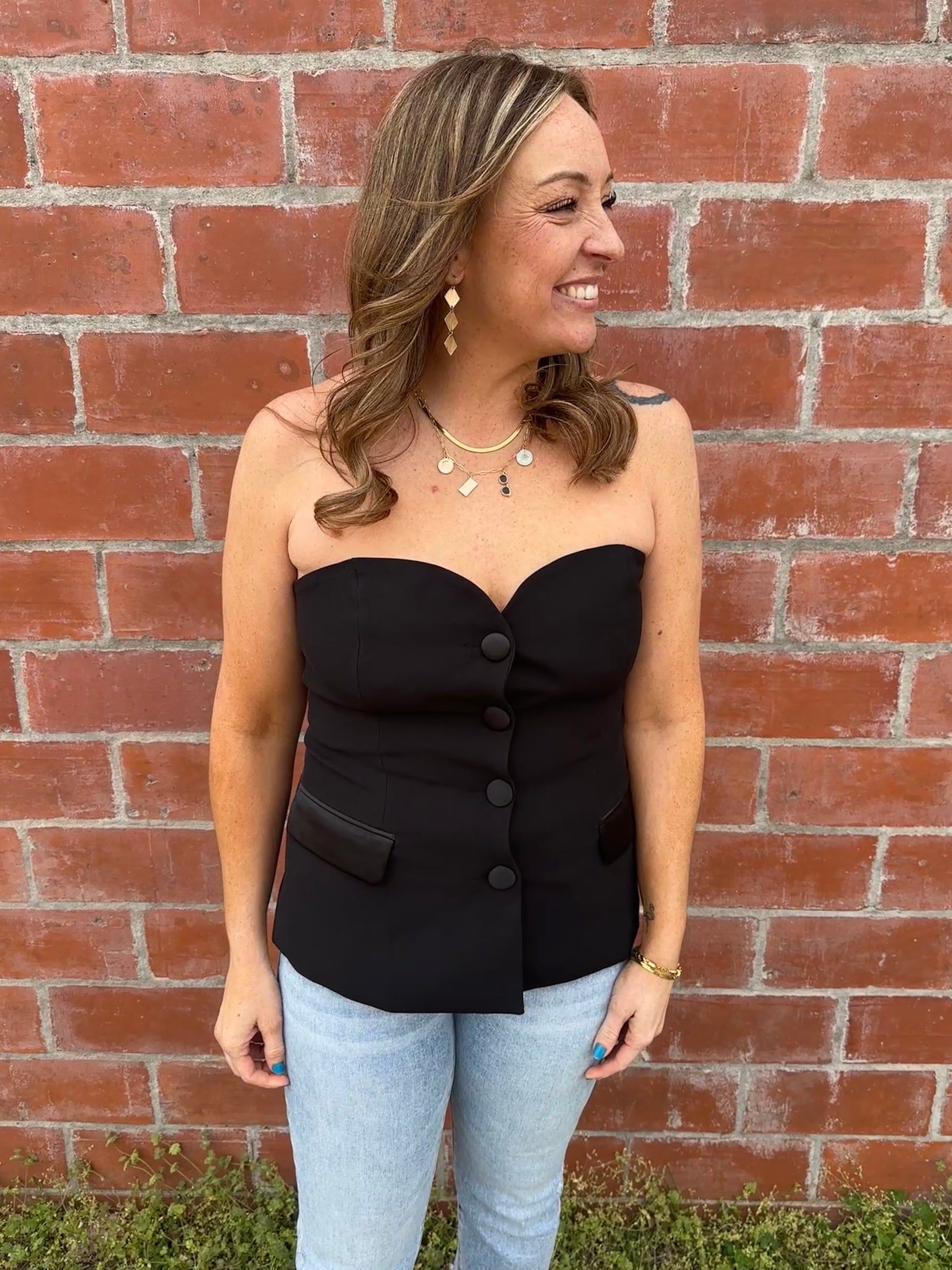 Strapless Black Top