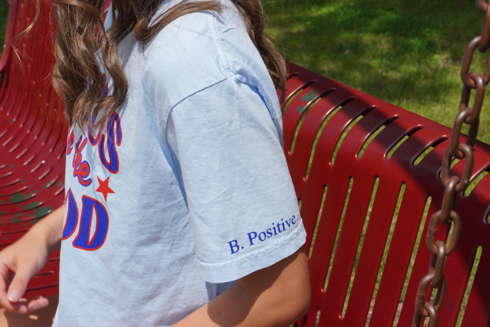 Focus On The Good Tee - Blue & Red