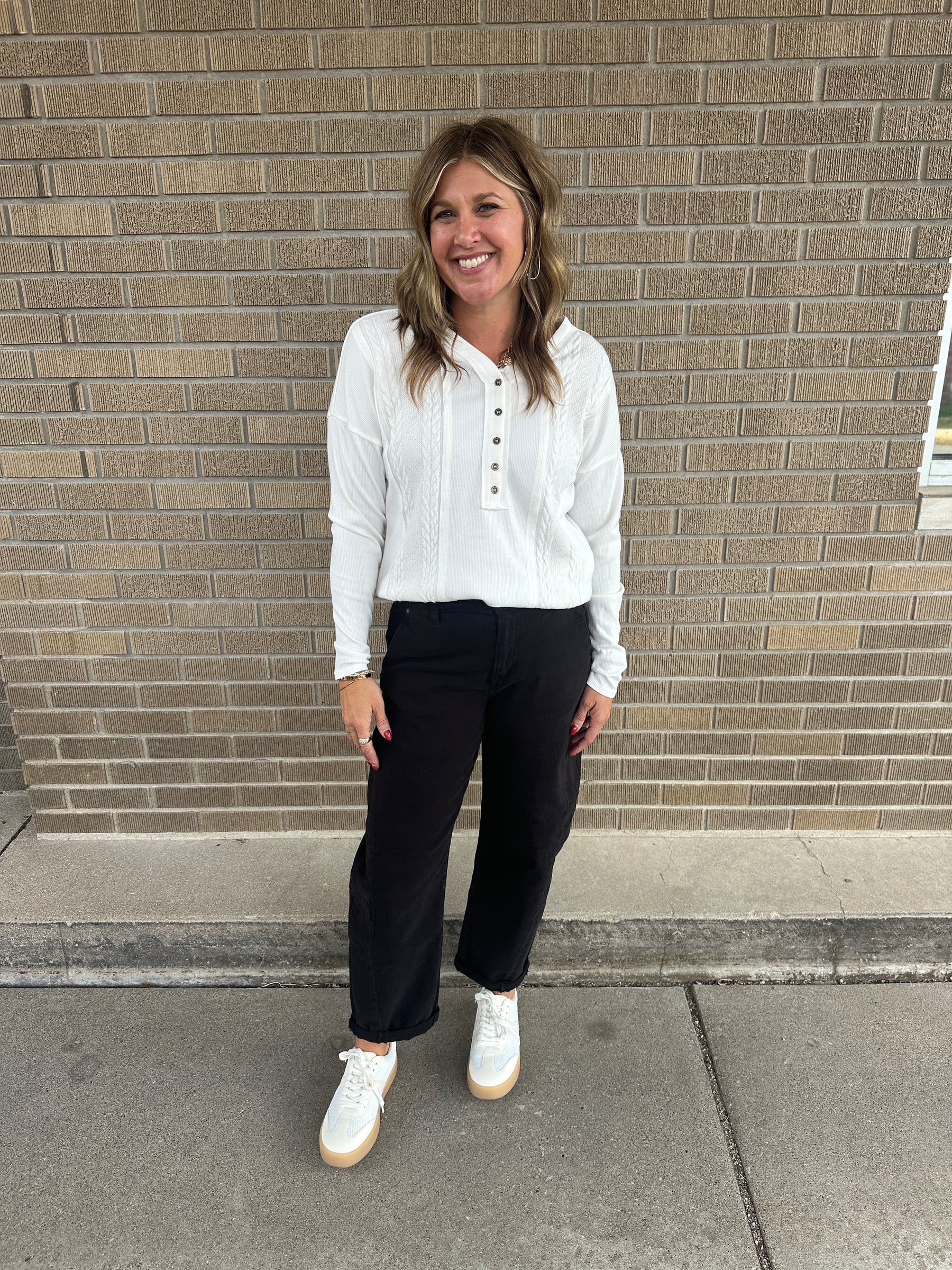 All In Cable Knit Ivory Top