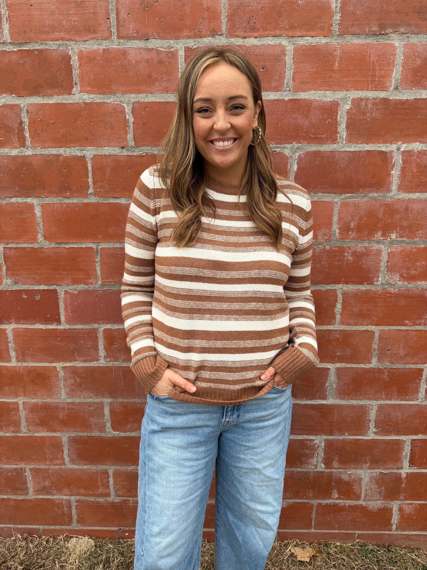 Striped Camel Sweater