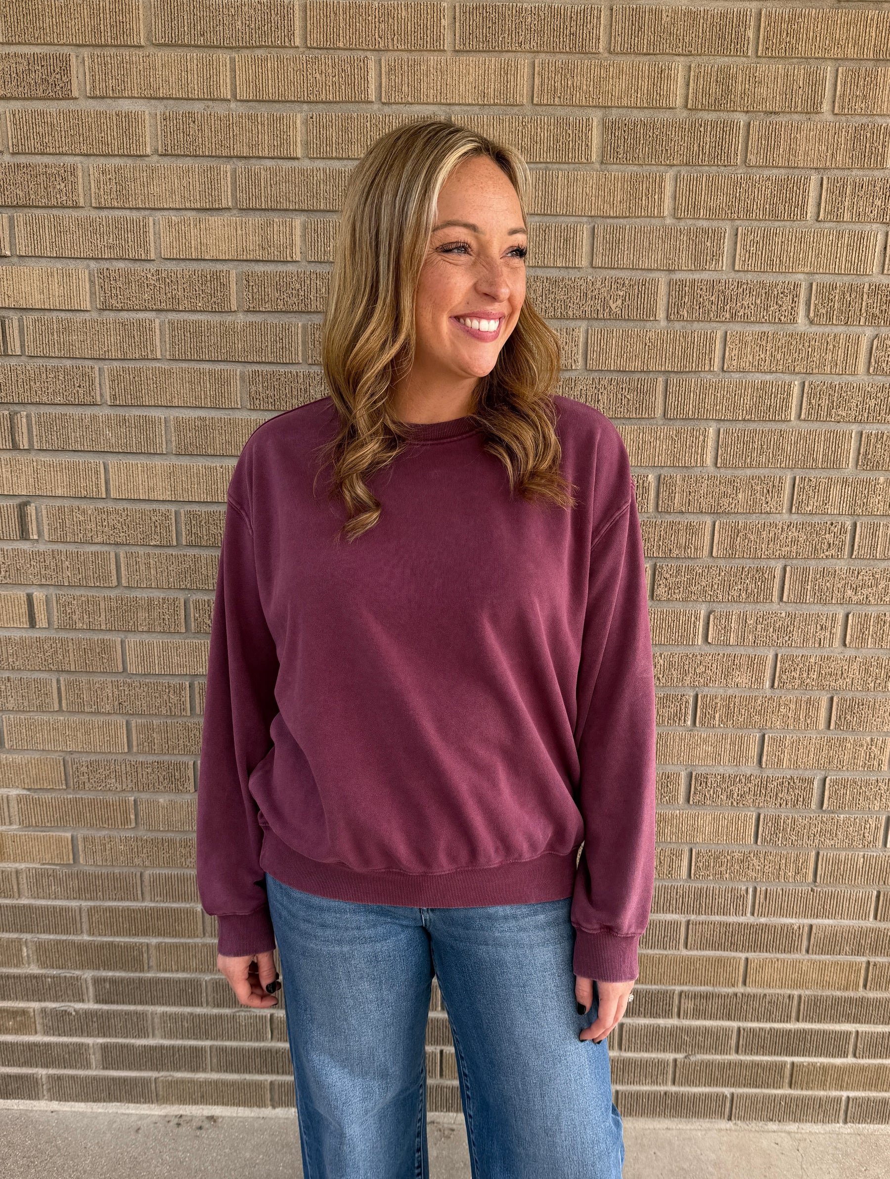 Oversized Sweatshirt - Dark Cherry