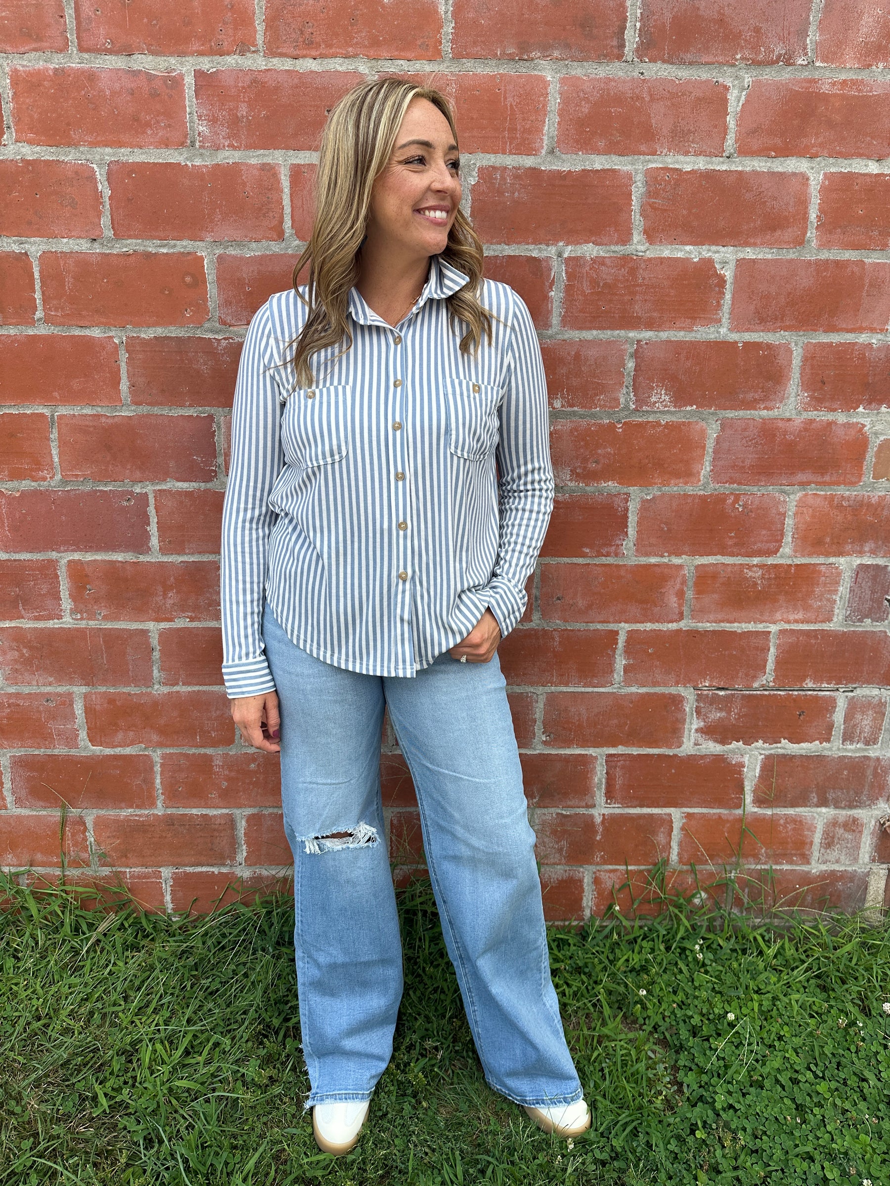 Buttery Soft Button Down - Blue
