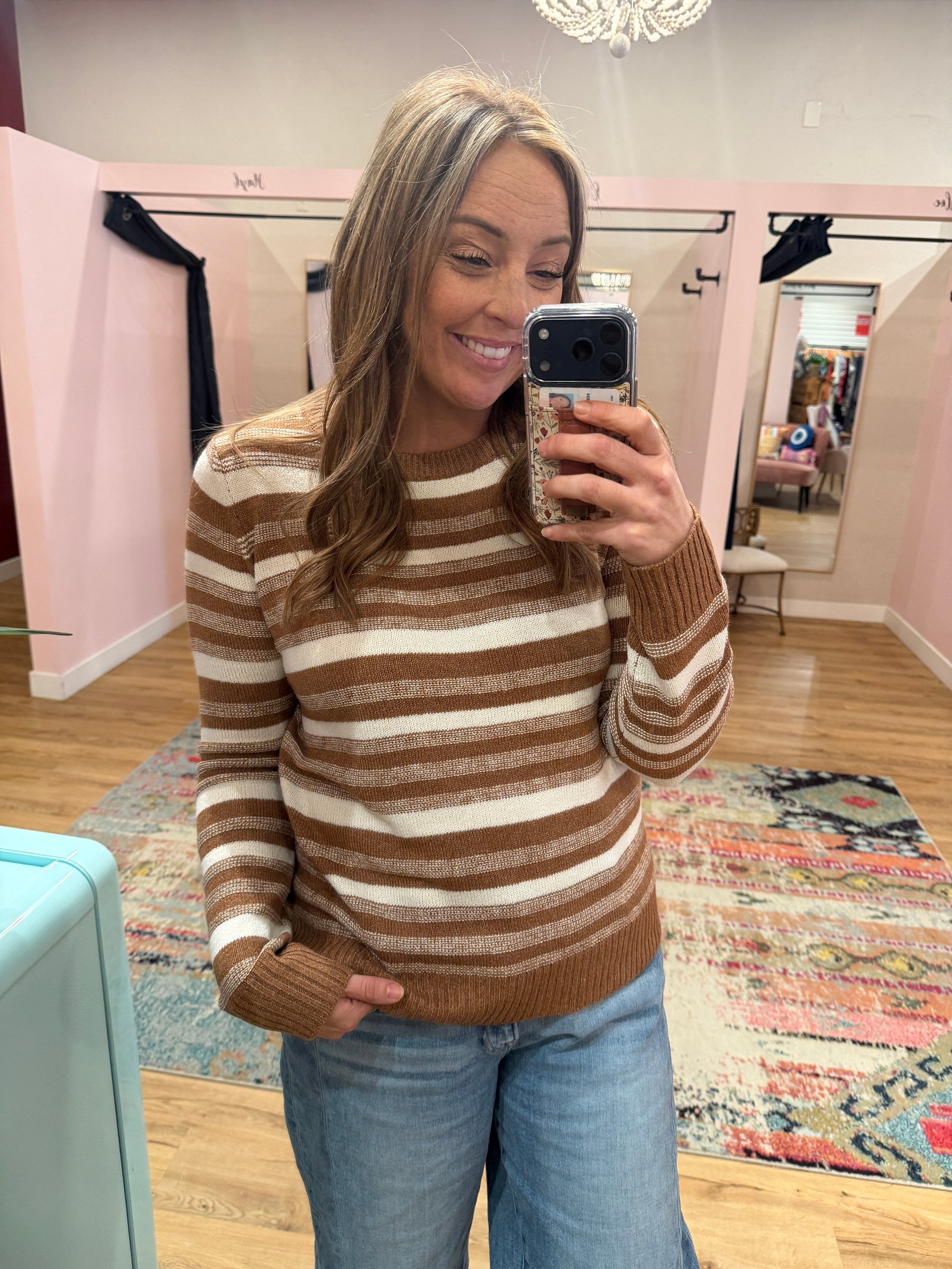 Striped Camel Sweater