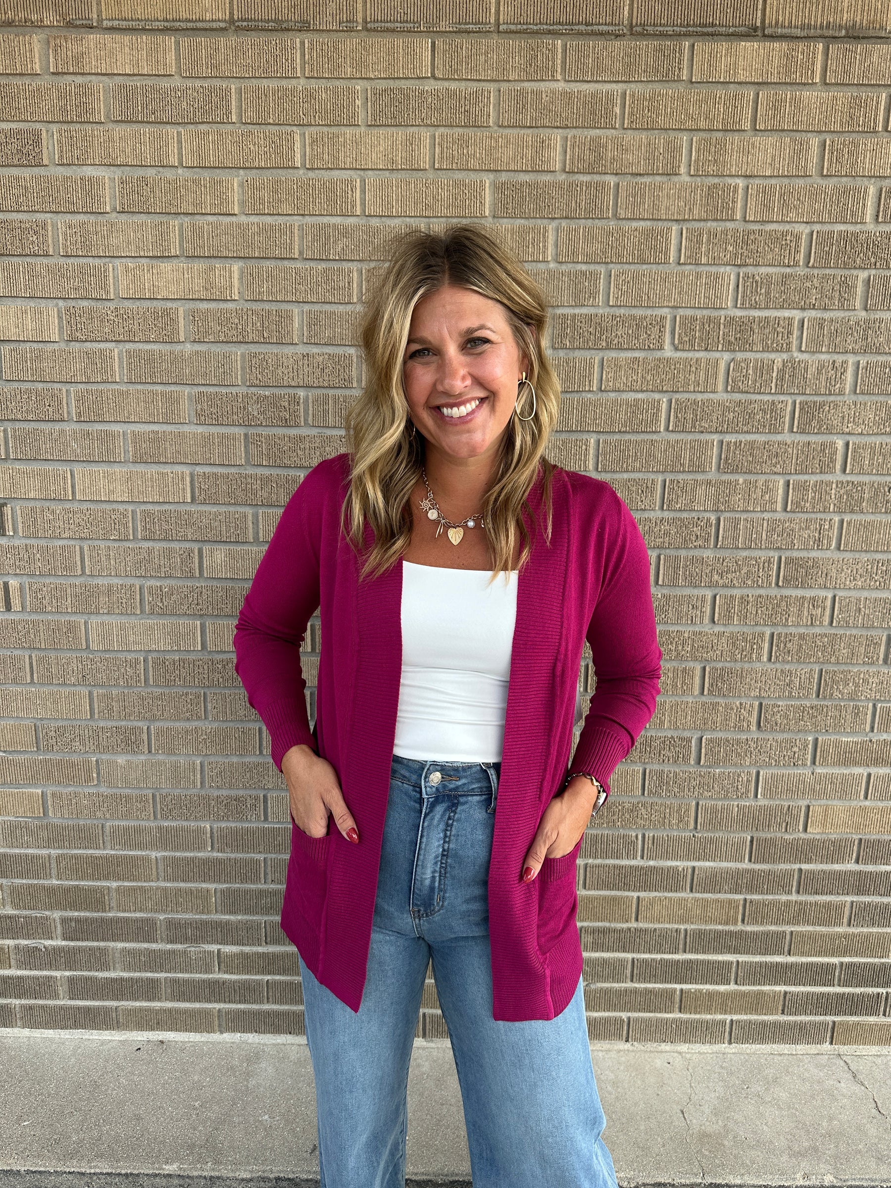 OG Rooted Cardigan - Magenta