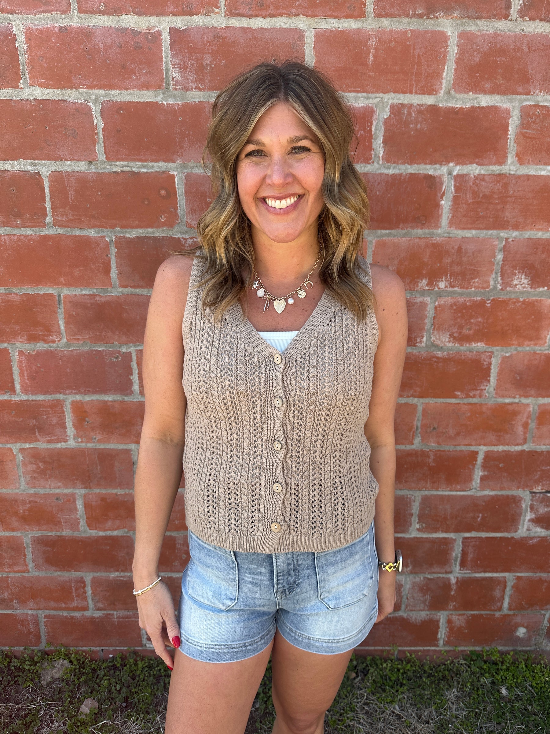Taupe Sweater Vest