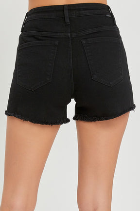 Basic Black Denim Shorts
