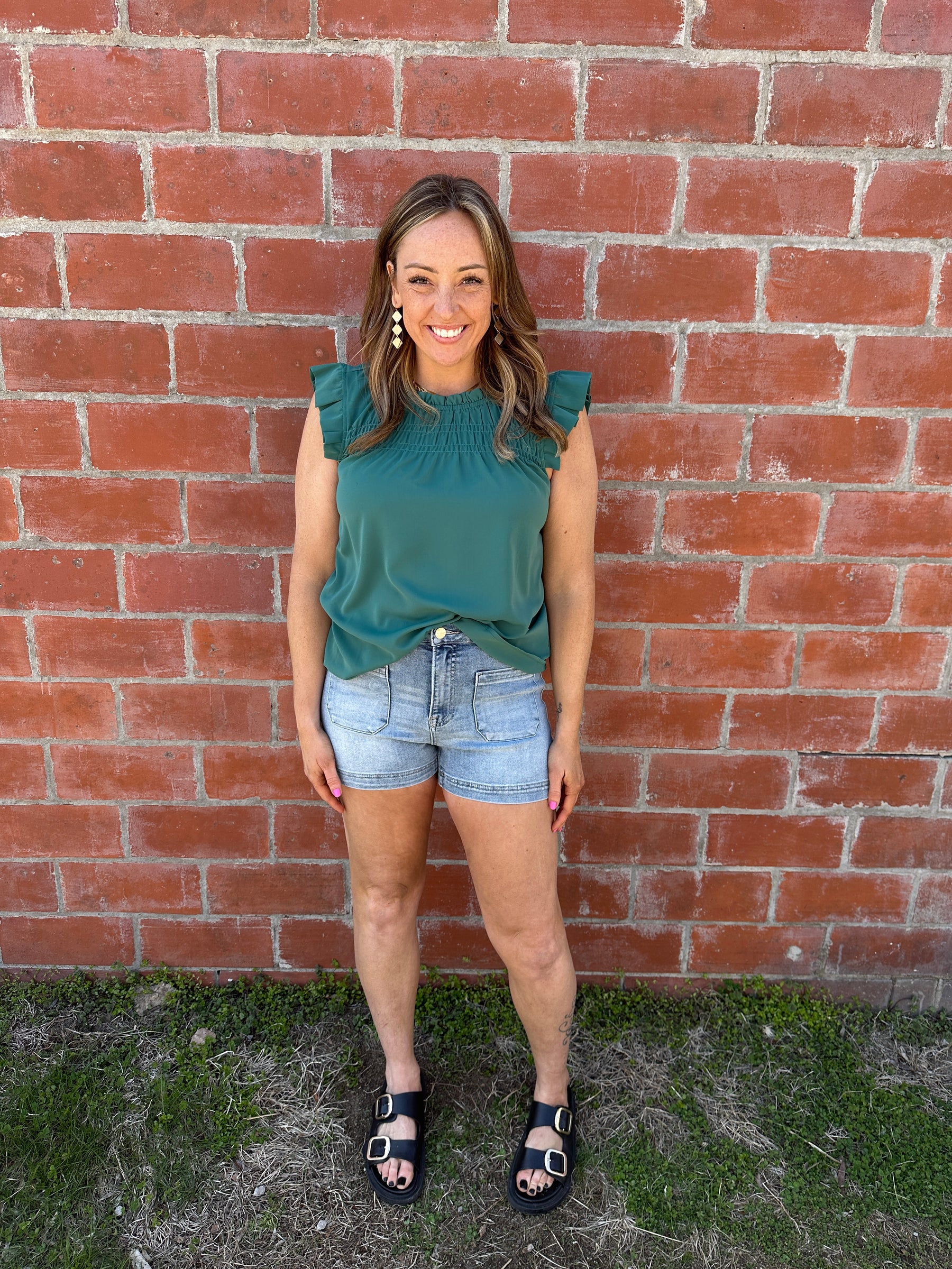 Smocked Emerald Blouse