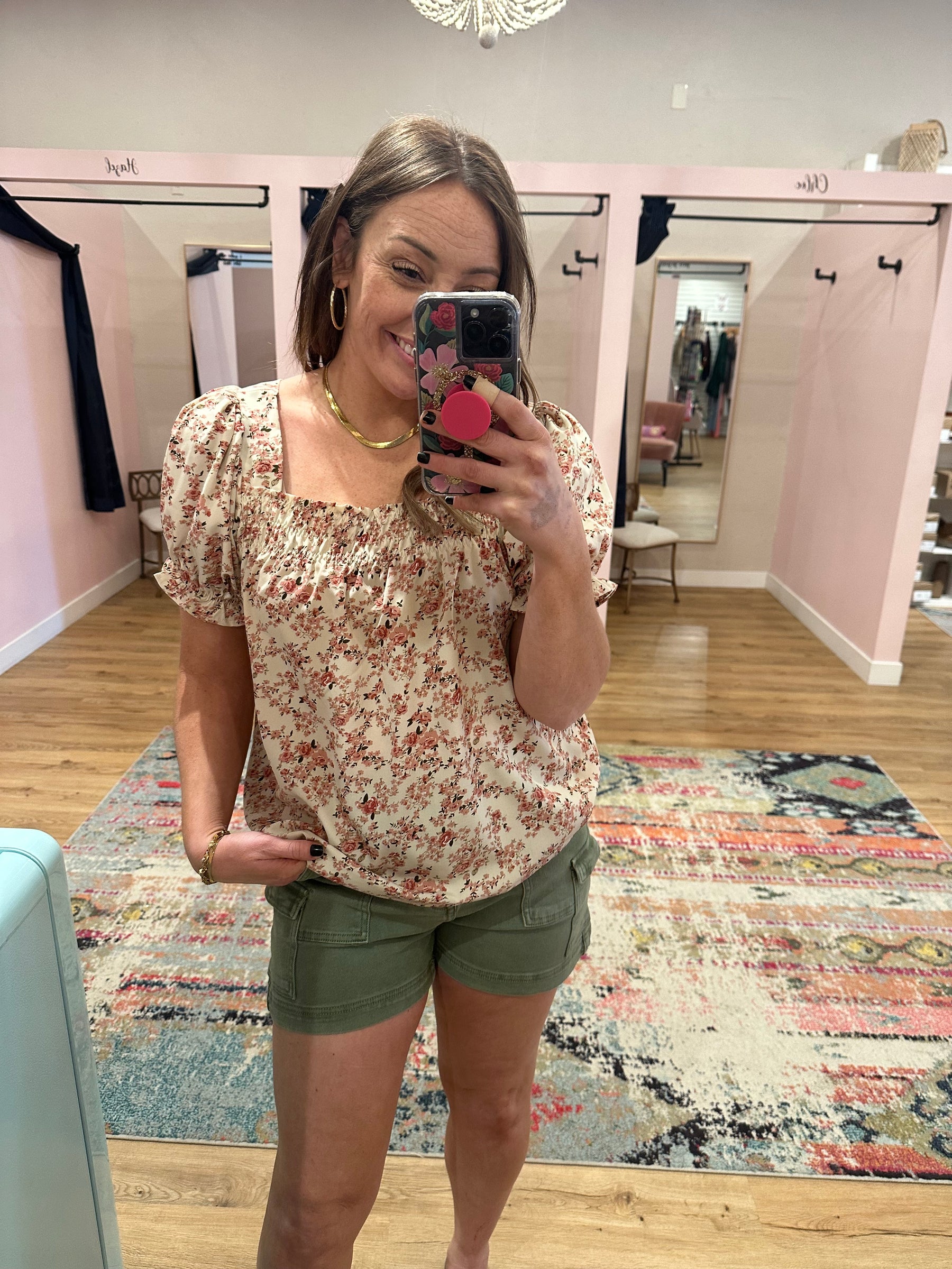 Cream Floral Blouse