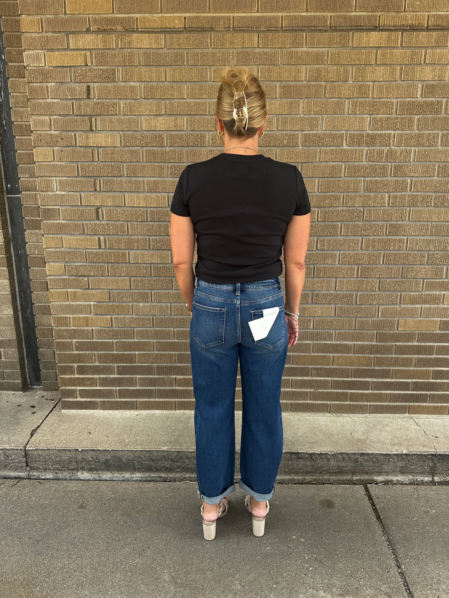 Dark Wash Barrel Jeans