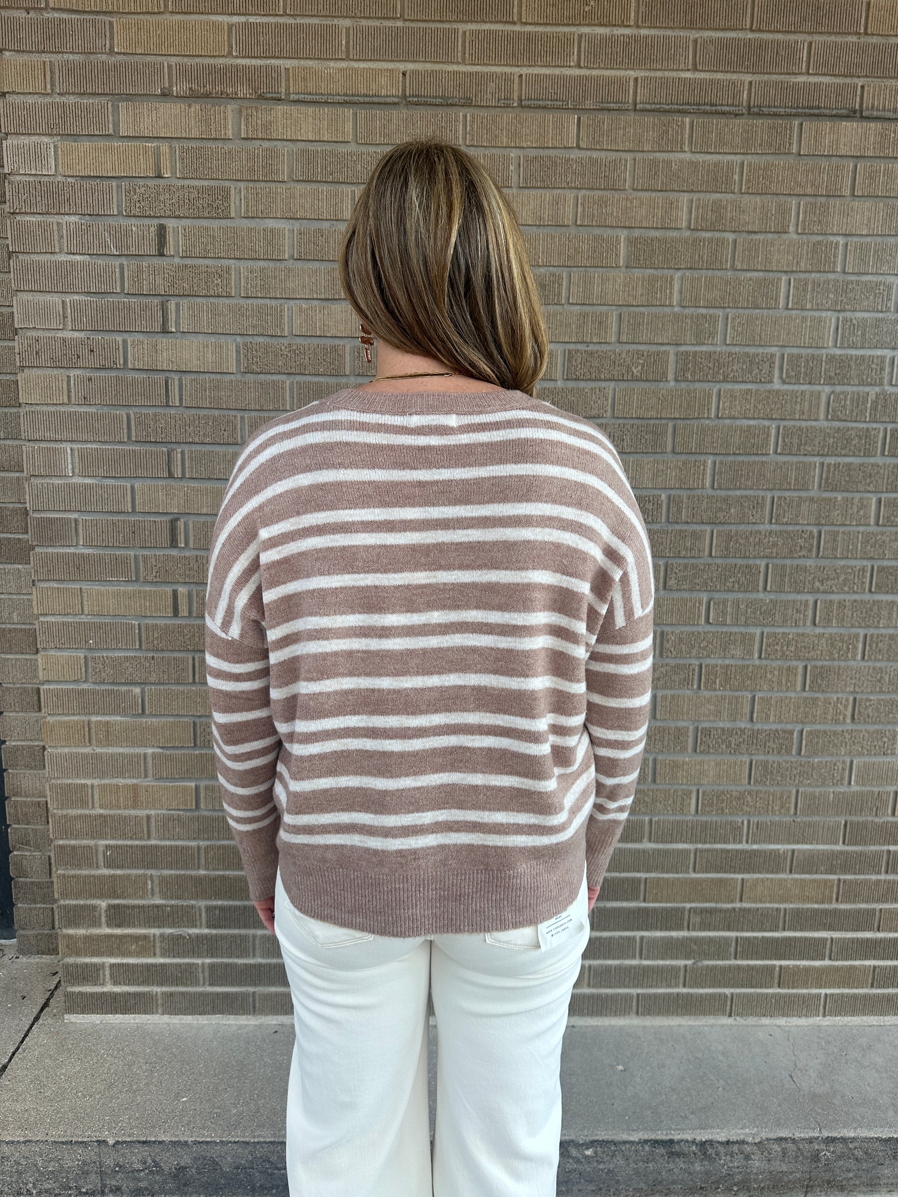 Classic Stripe Sweater - Taupe