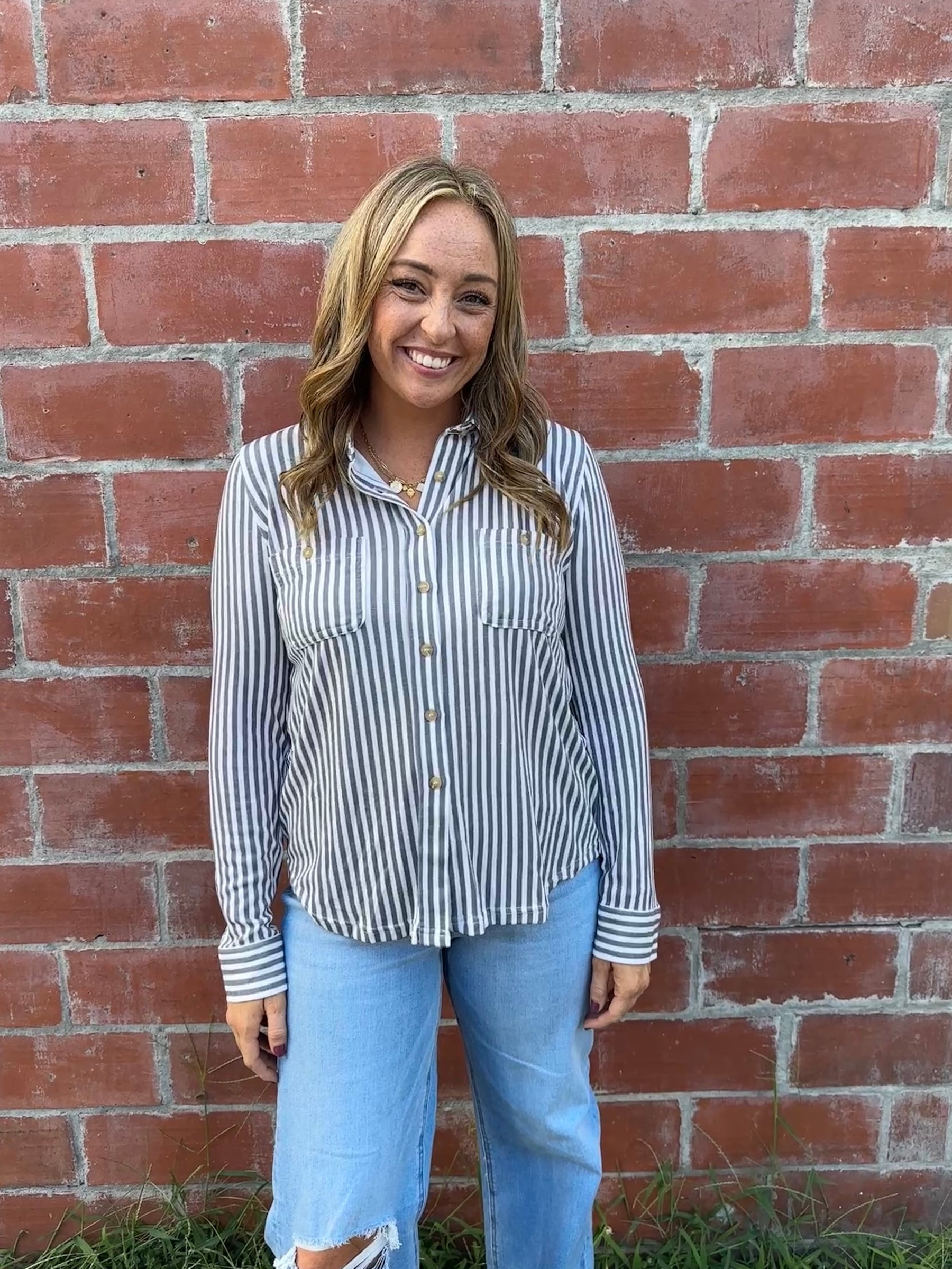 Buttery Soft Button Down - Charcoal