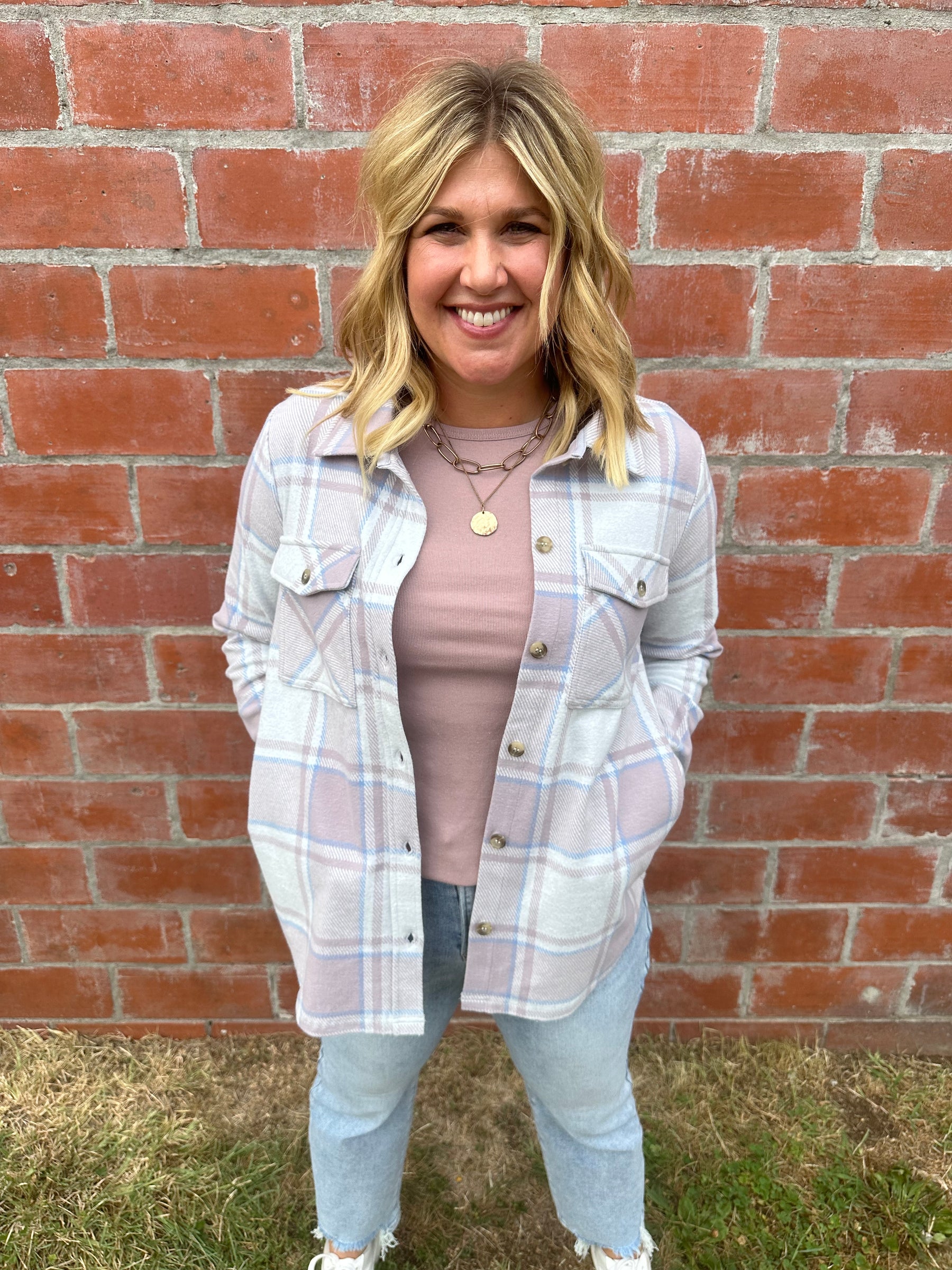 Weston Jacket - Mauve Blue Plaid