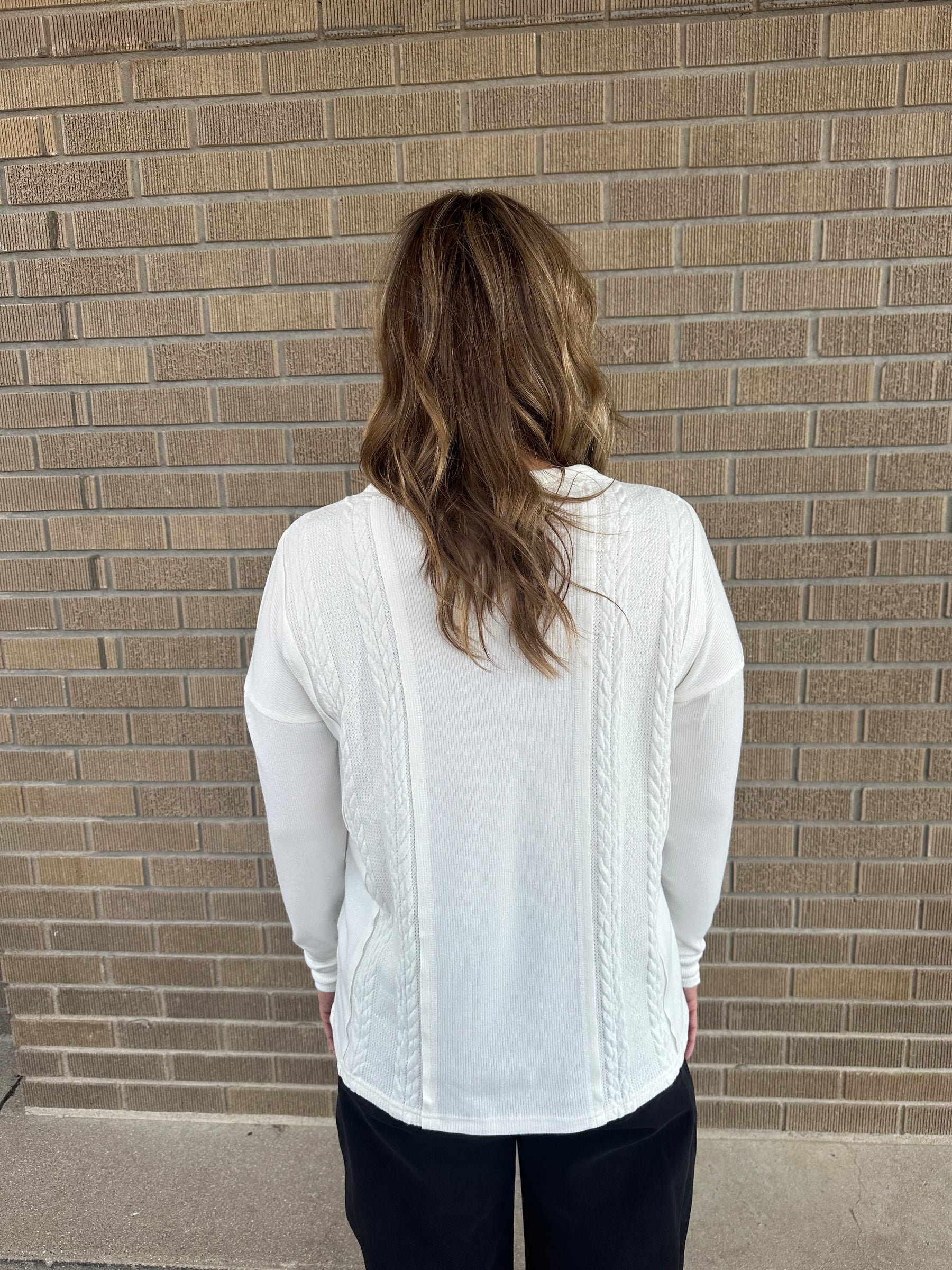 All In Cable Knit Ivory Top