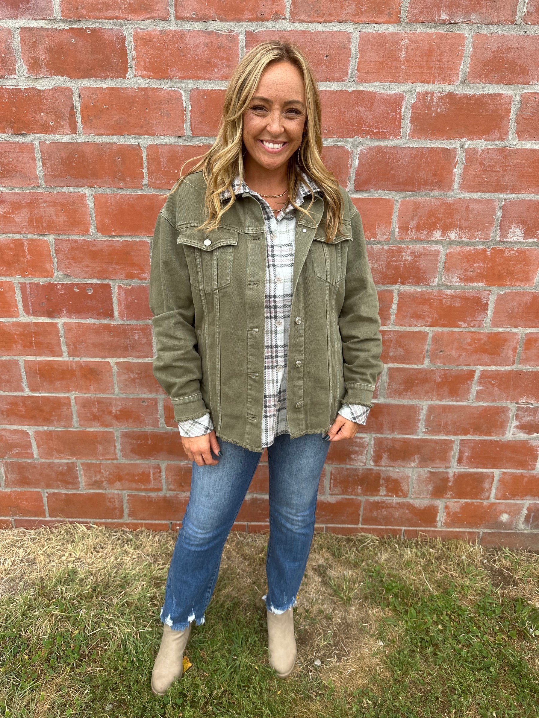 Weston Jacket - Mossy Green Pink Plaid