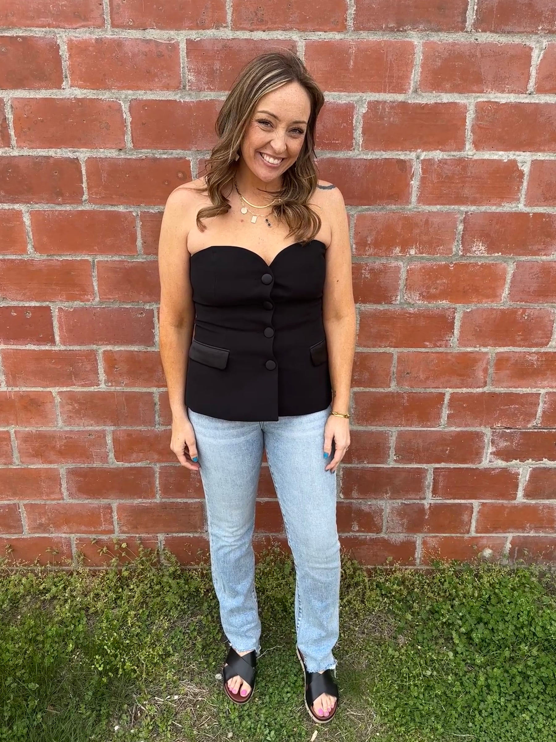 Strapless Black Top