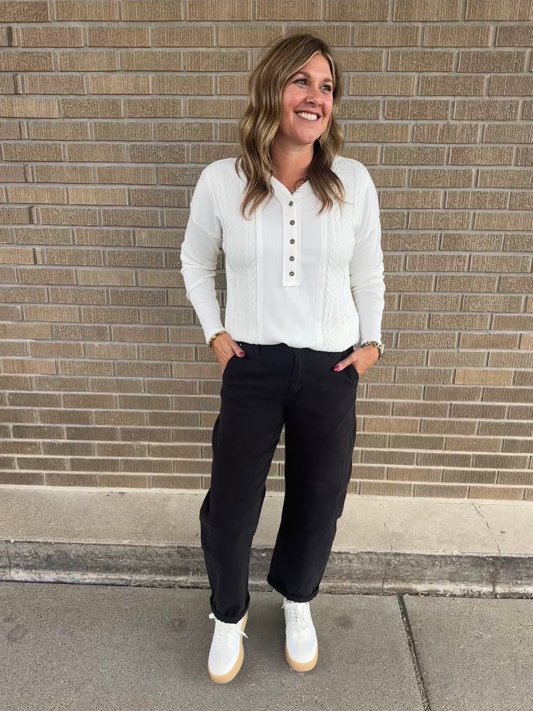 All In Cable Knit Ivory Top