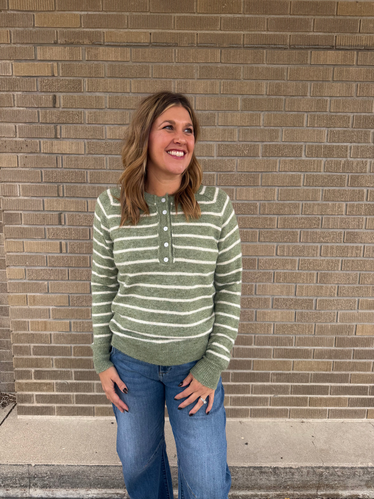 Olive Henley Sweater