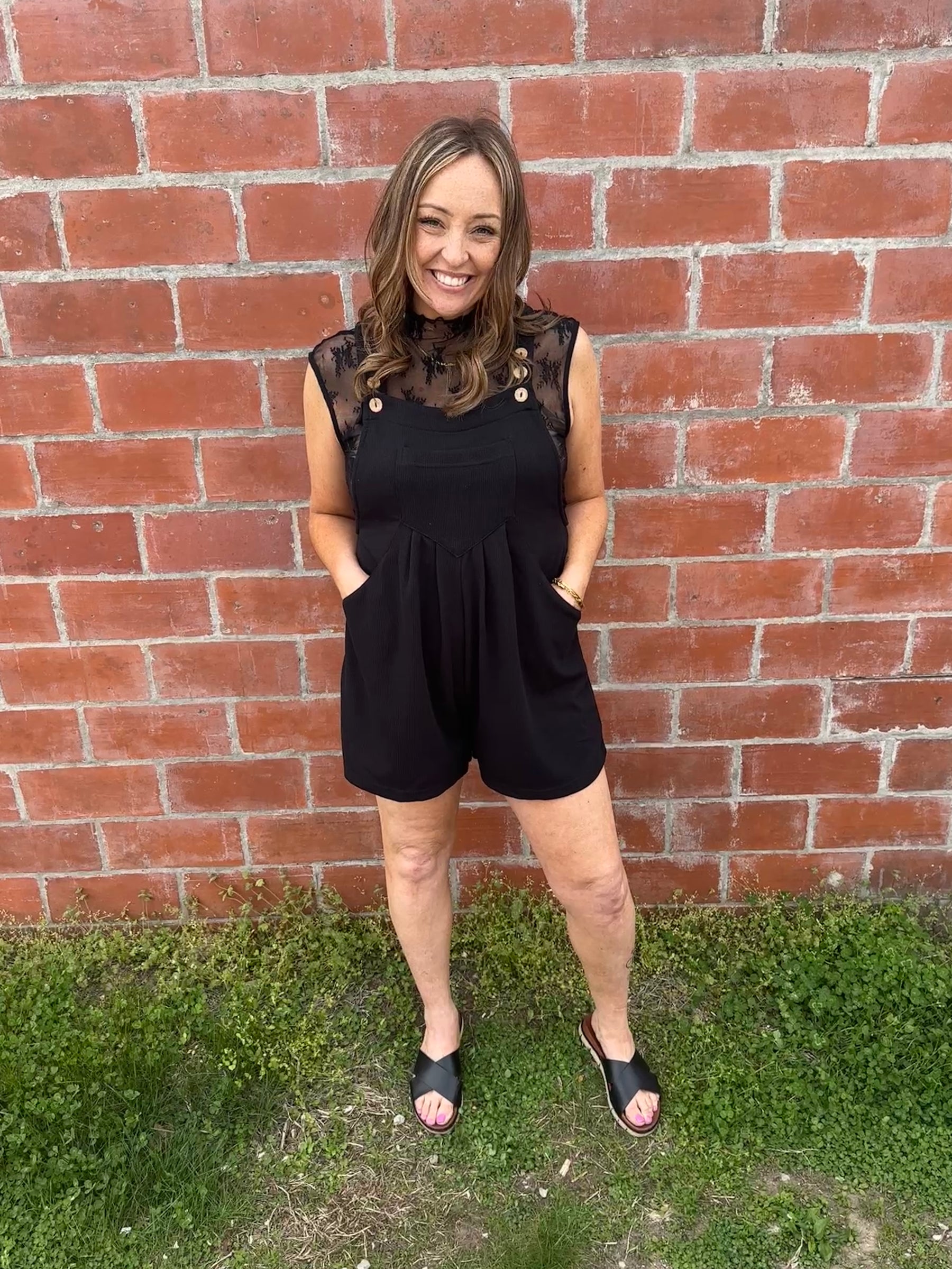 Sleeveless Lace Layer - Black