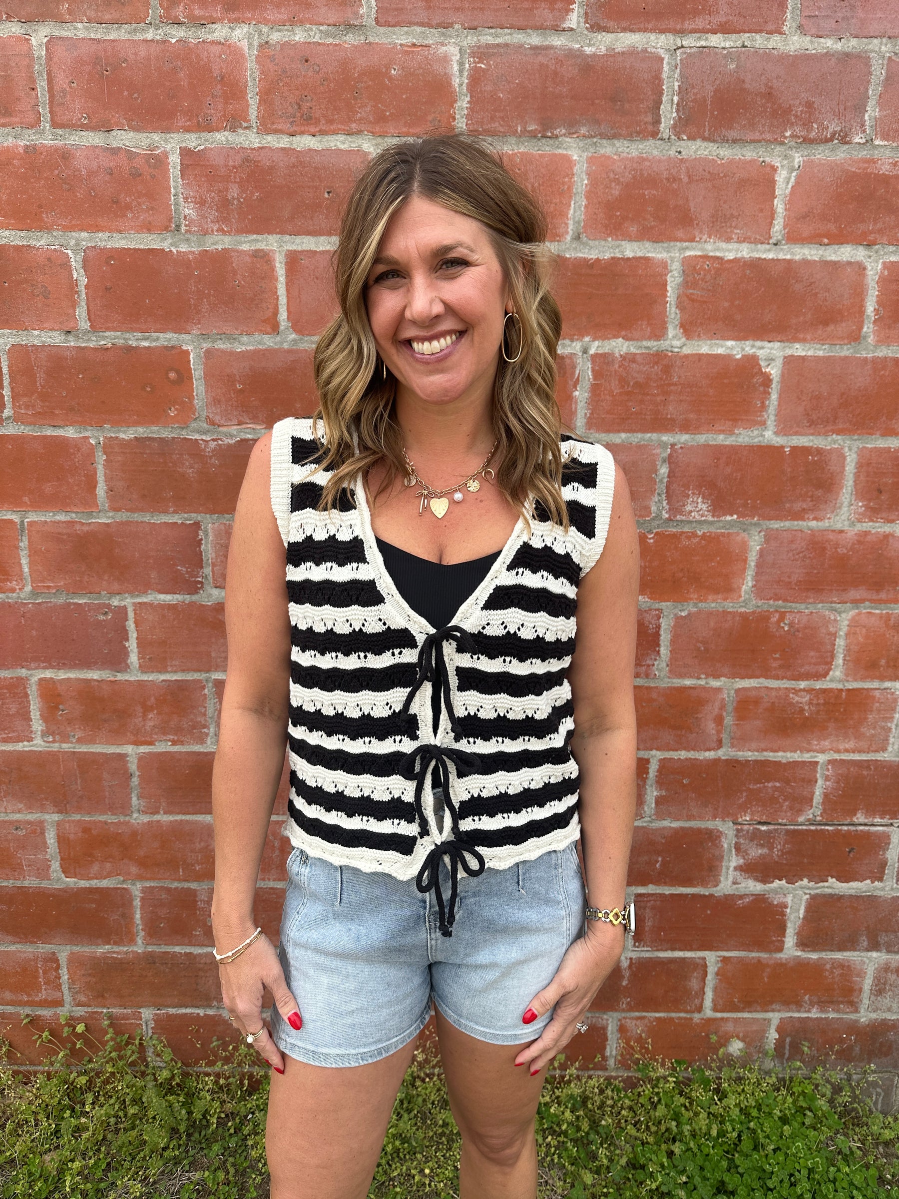 Stunning Knit Tie Front Vest