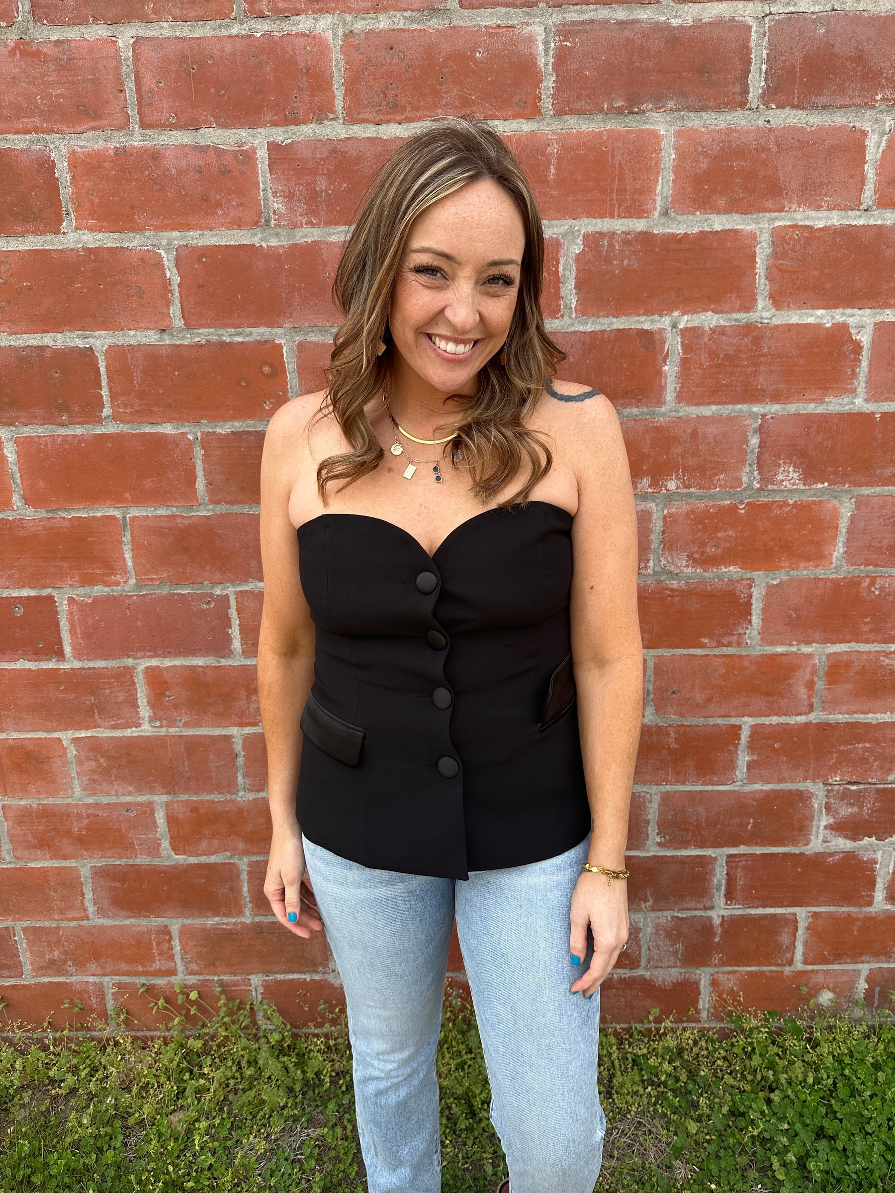 Strapless Black Top