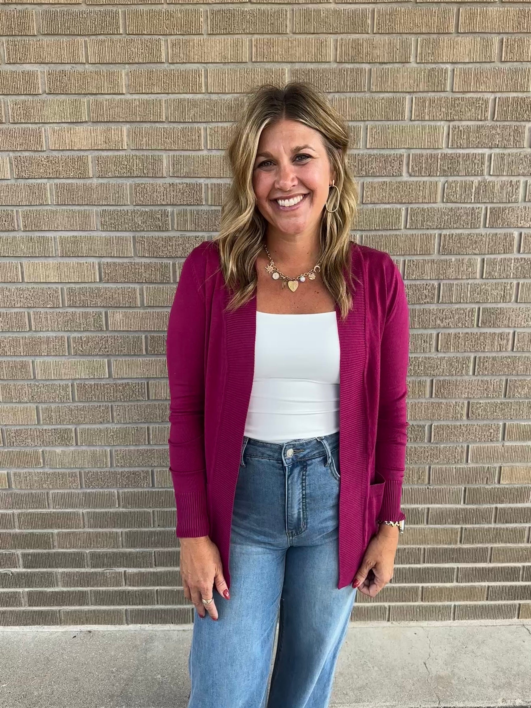 OG Rooted Cardigan - Magenta