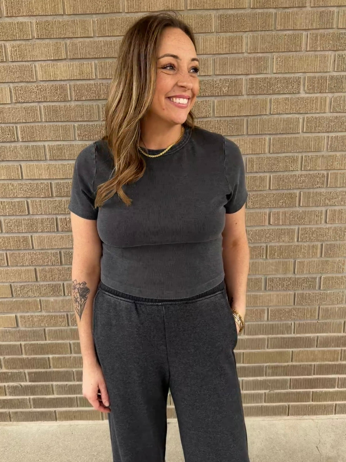 Lil Ribbed Tee - Black