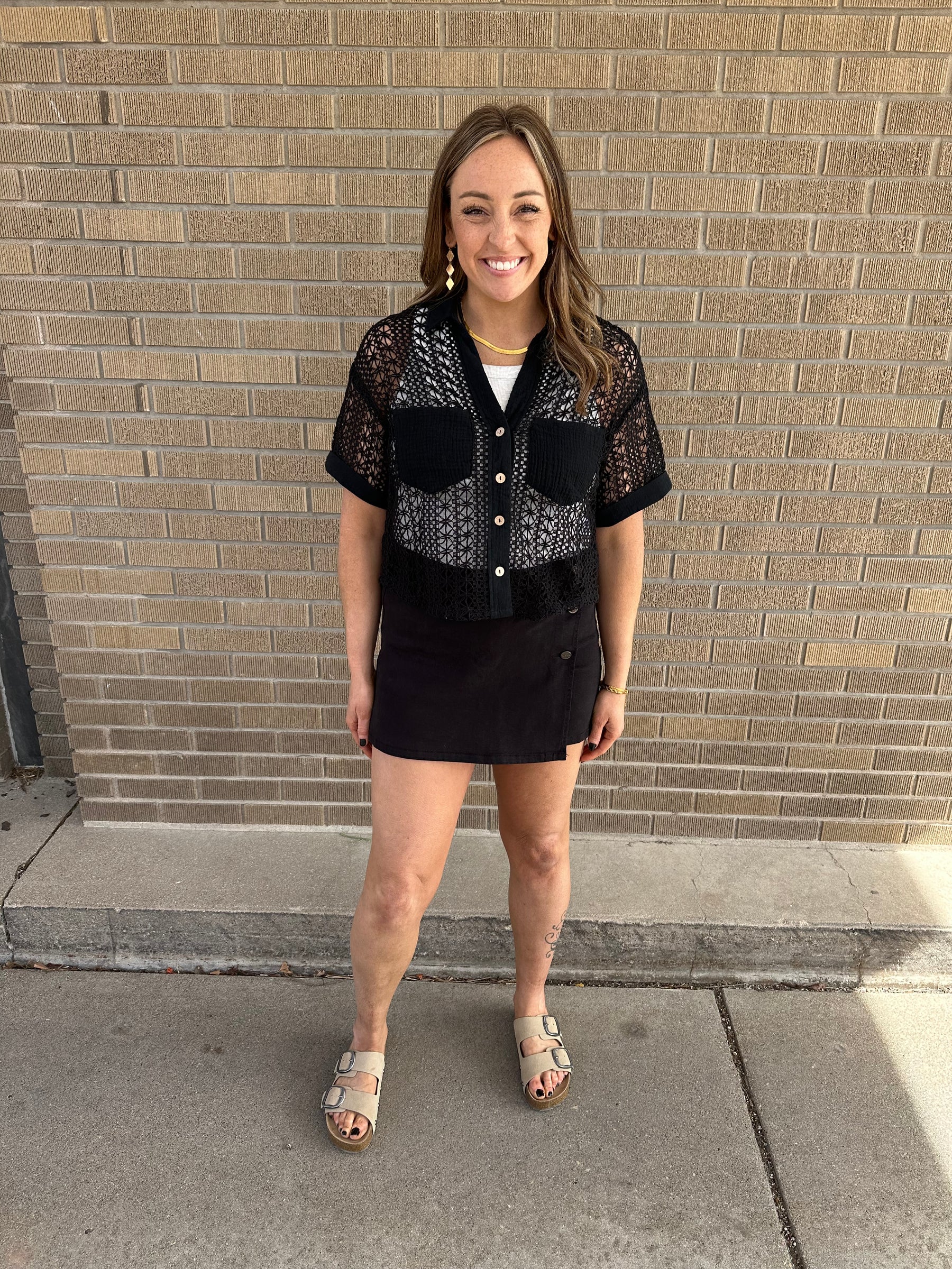 Black Crochet Top