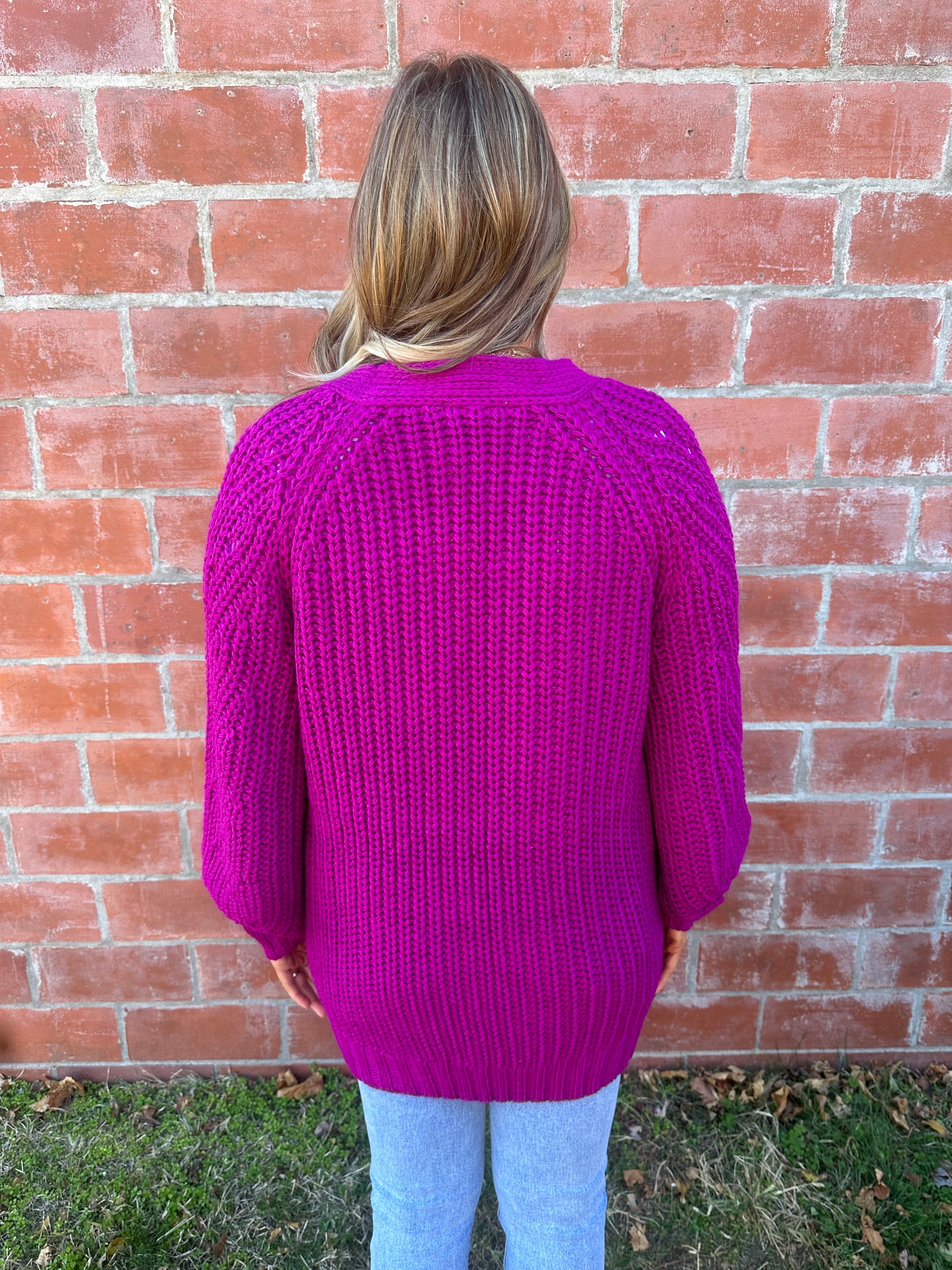 Berry Chunky Cardigan