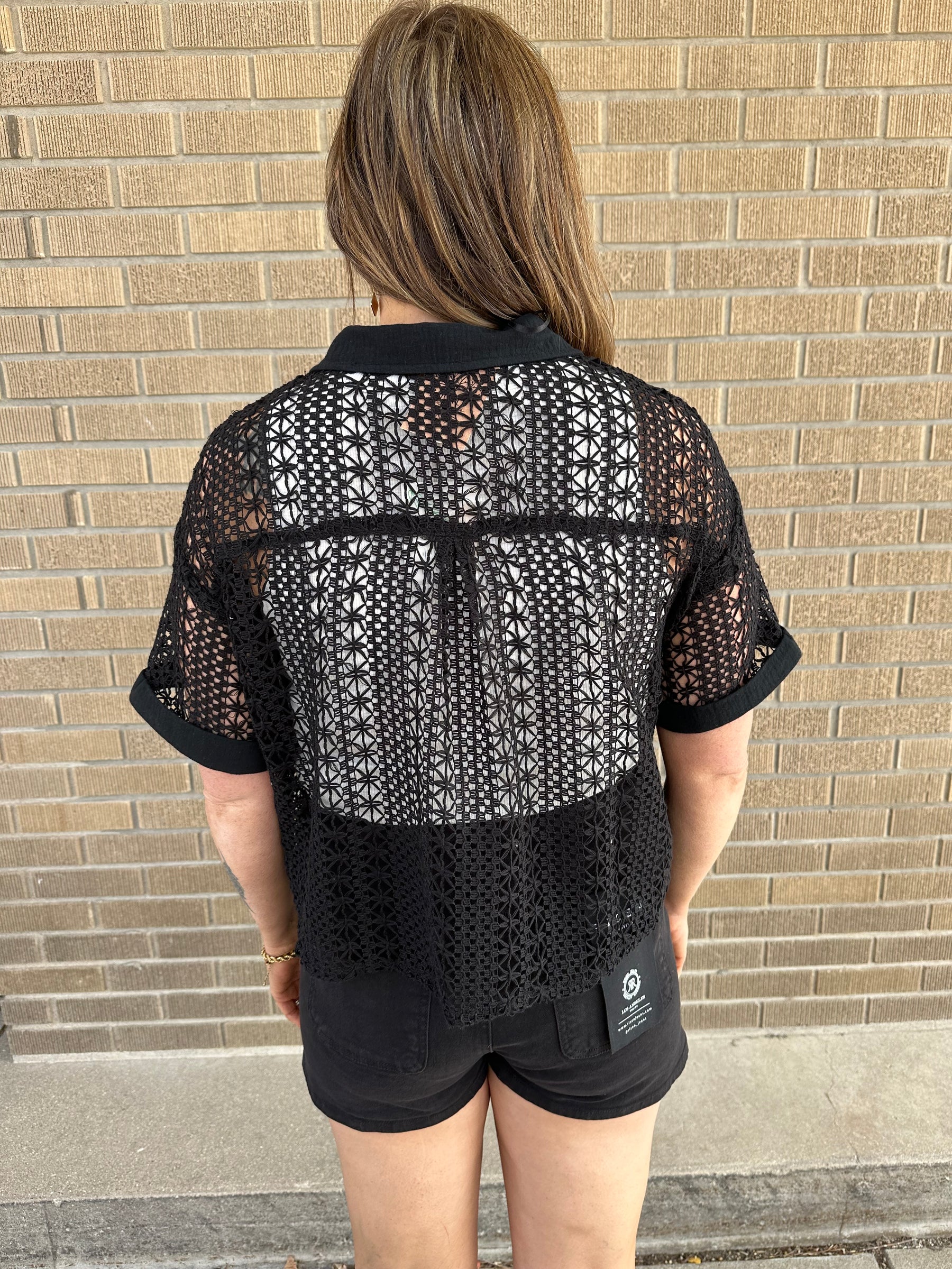 Black Crochet Top