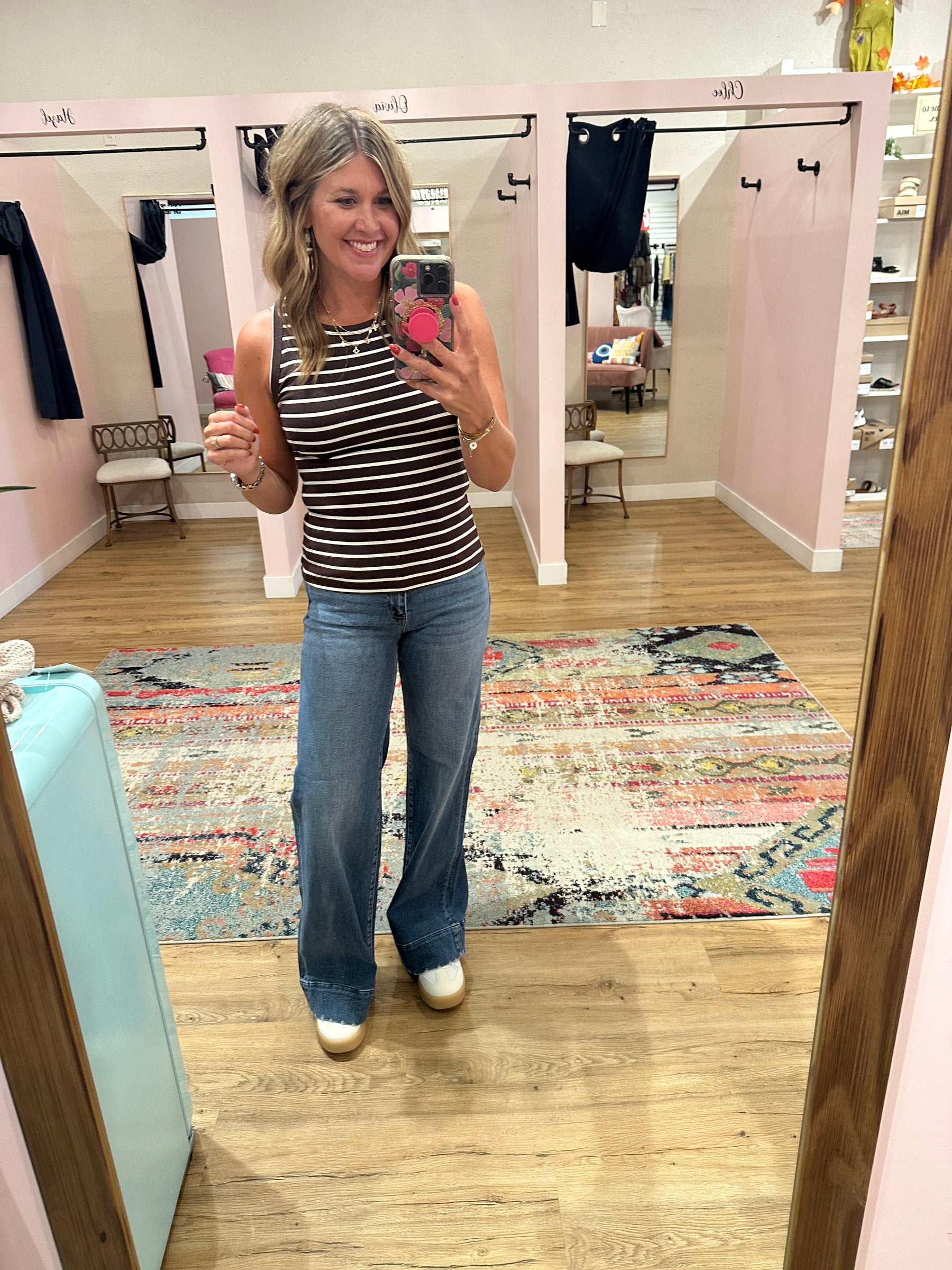 Edlin Tank - Coffee Stripe