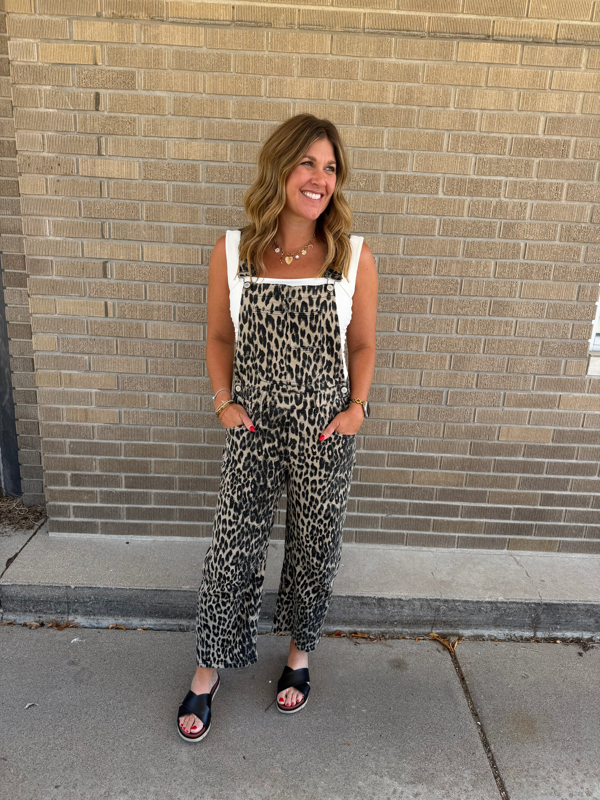Leopard Barrel Overalls