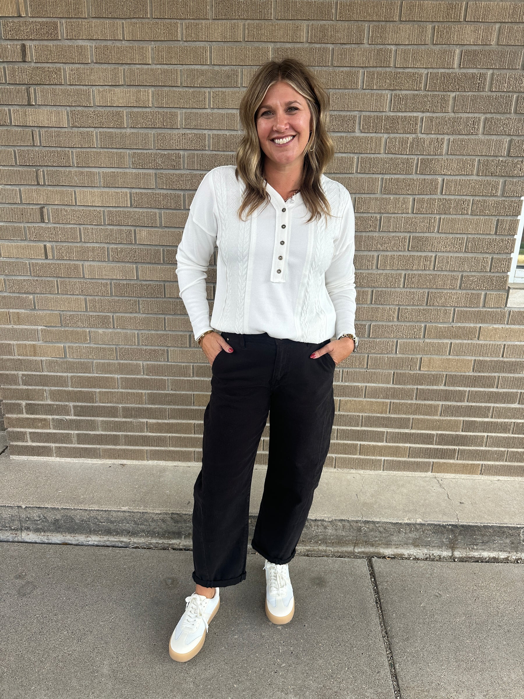 All In Cable Knit Ivory Top