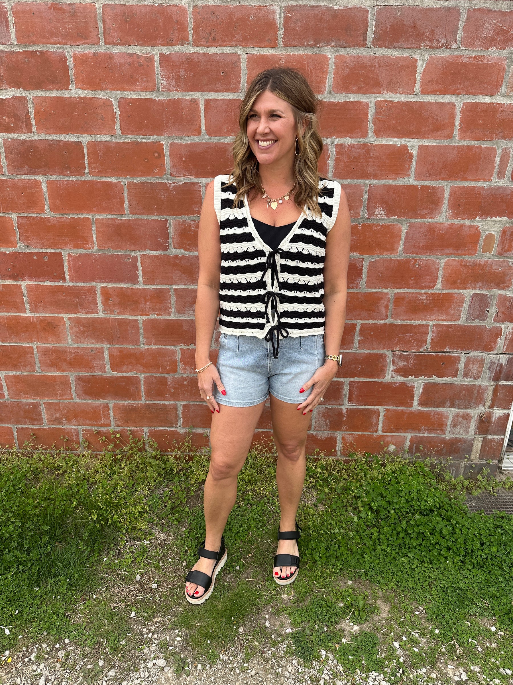 Stunning Knit Tie Front Vest