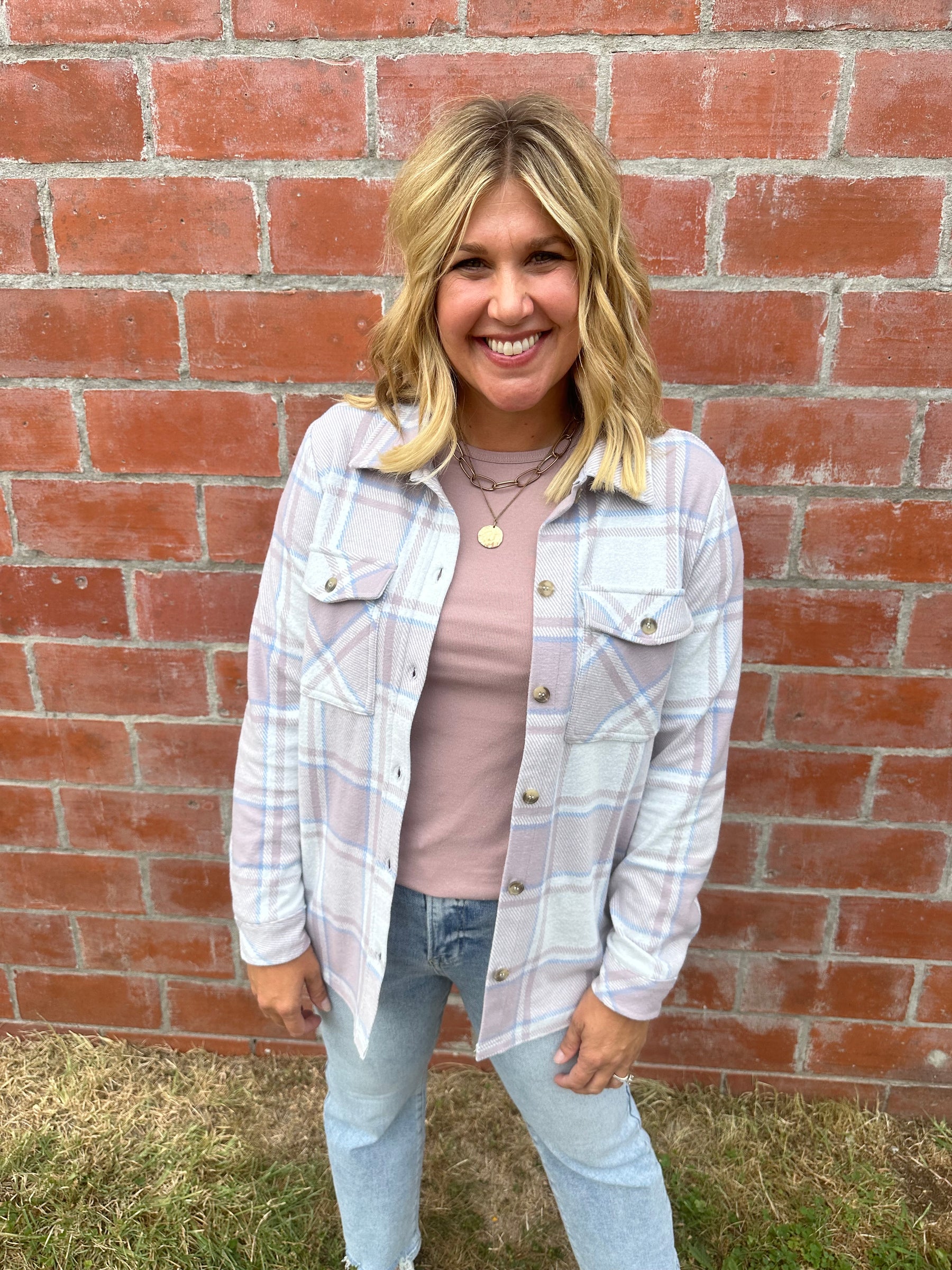 Weston Jacket - Mauve Blue Plaid