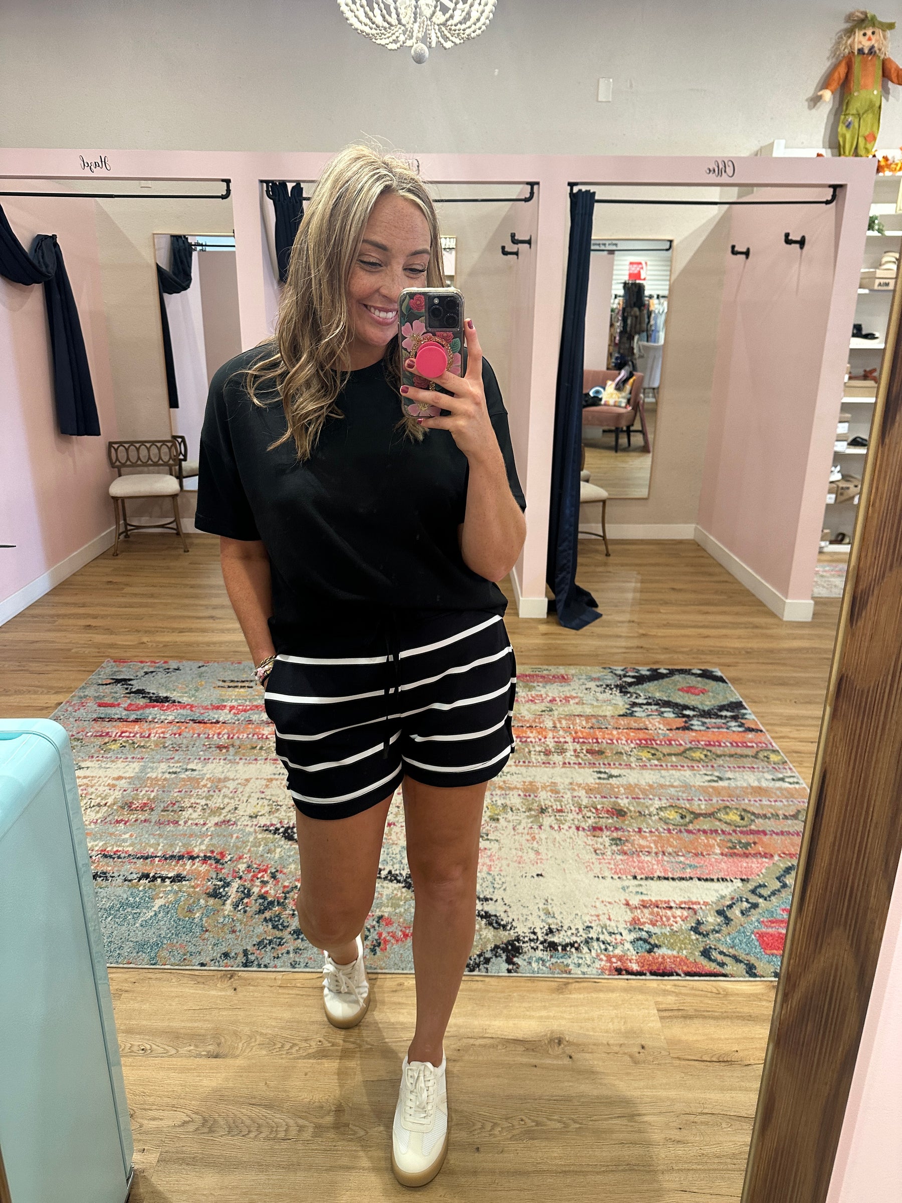 Rosie Shorts - Black Stripe