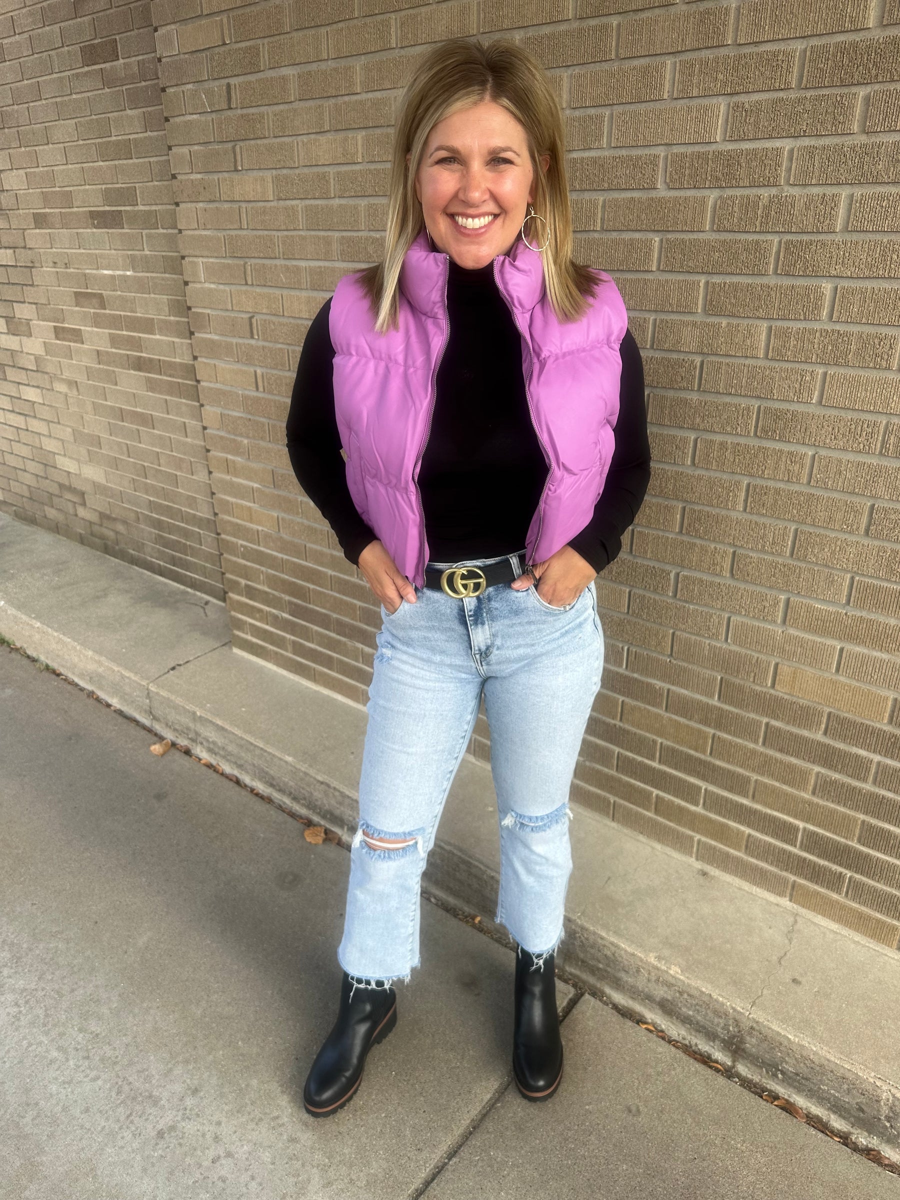 Plum Puffer Vest