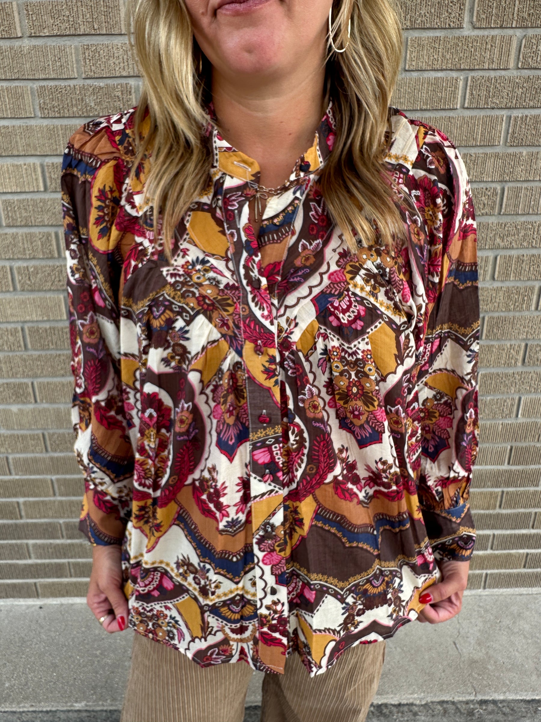 Gem Tones Floral Blouse