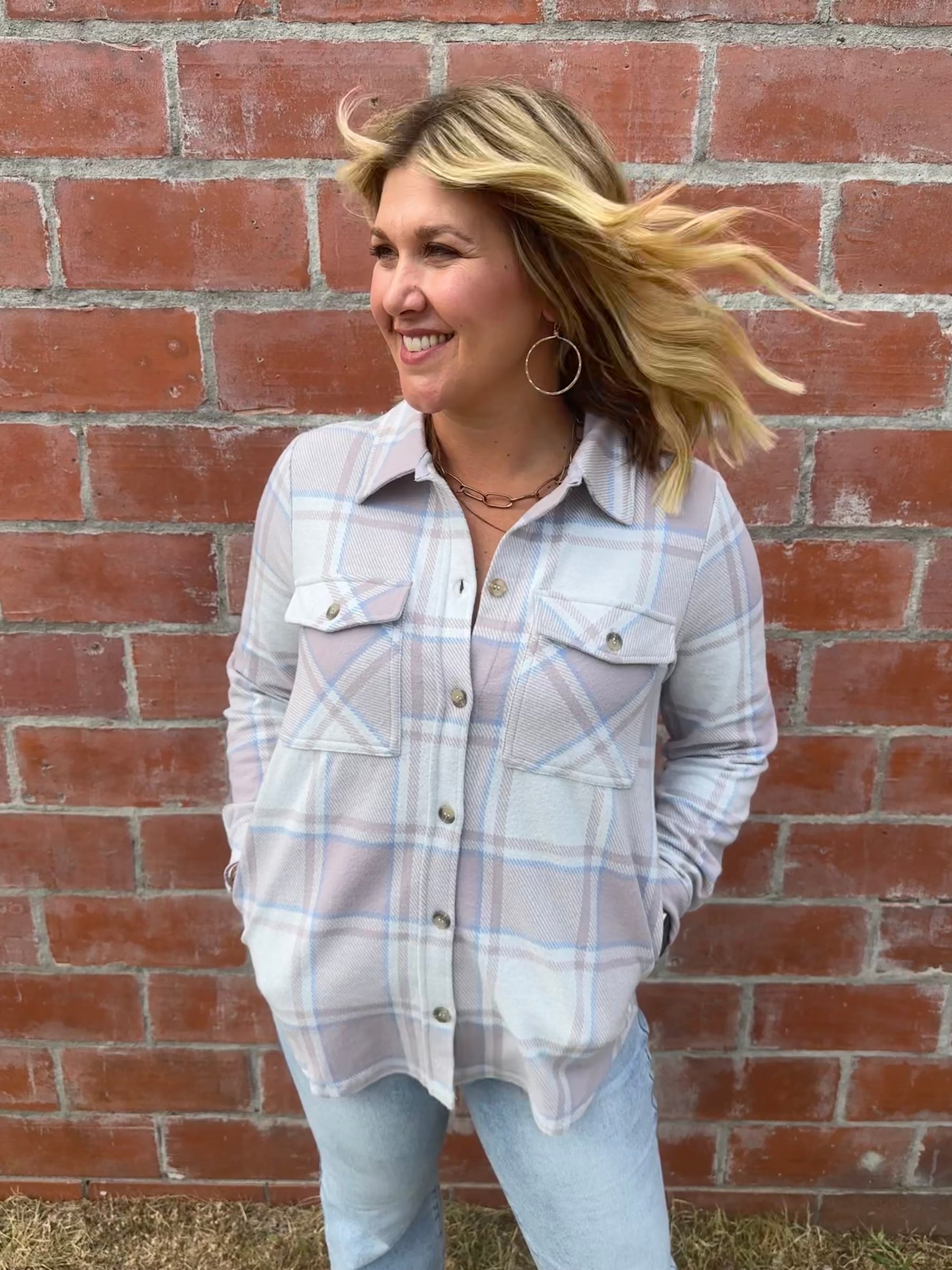 Weston Jacket - Mauve Blue Plaid