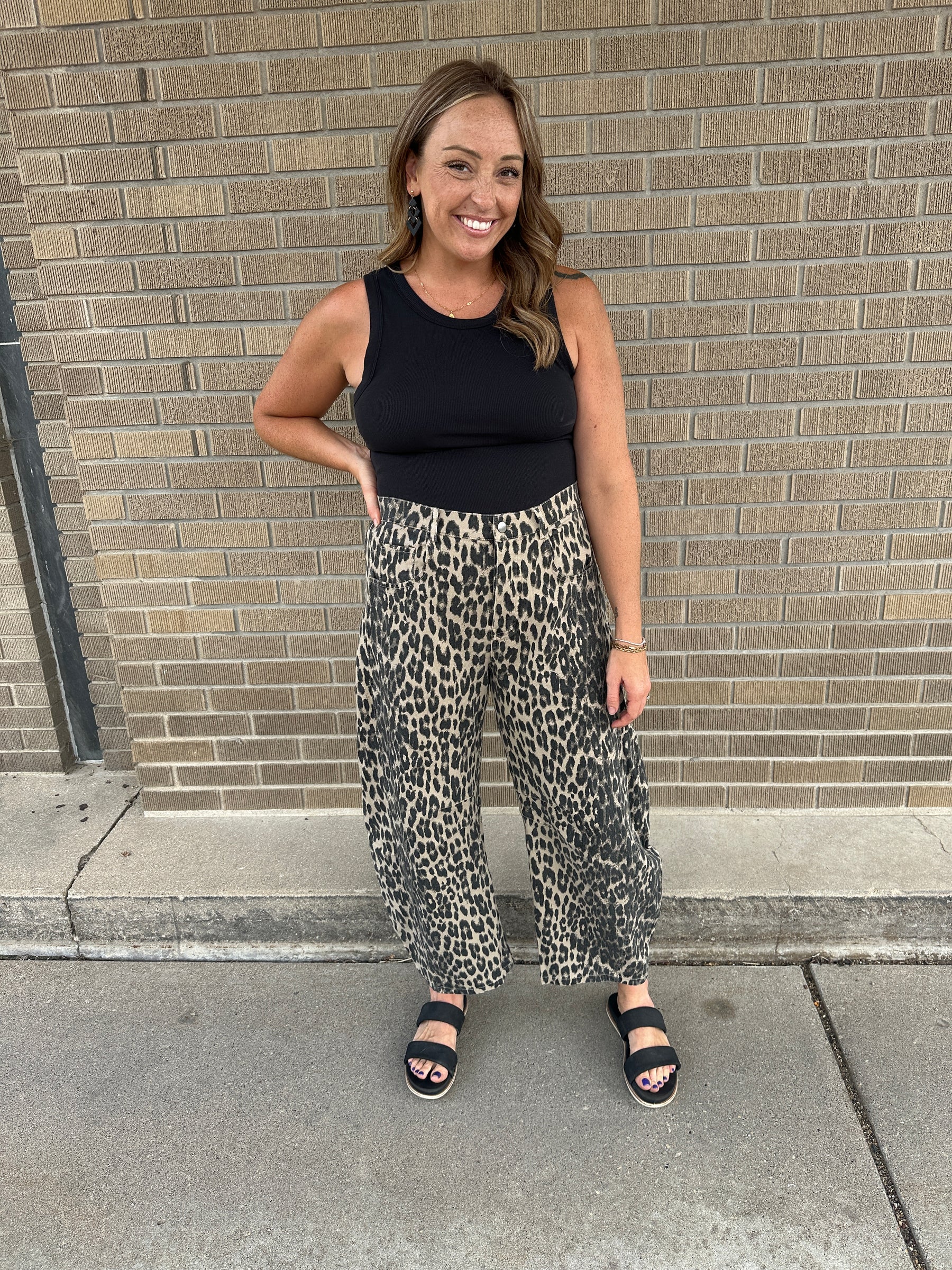 Leopard Barrel Jeans