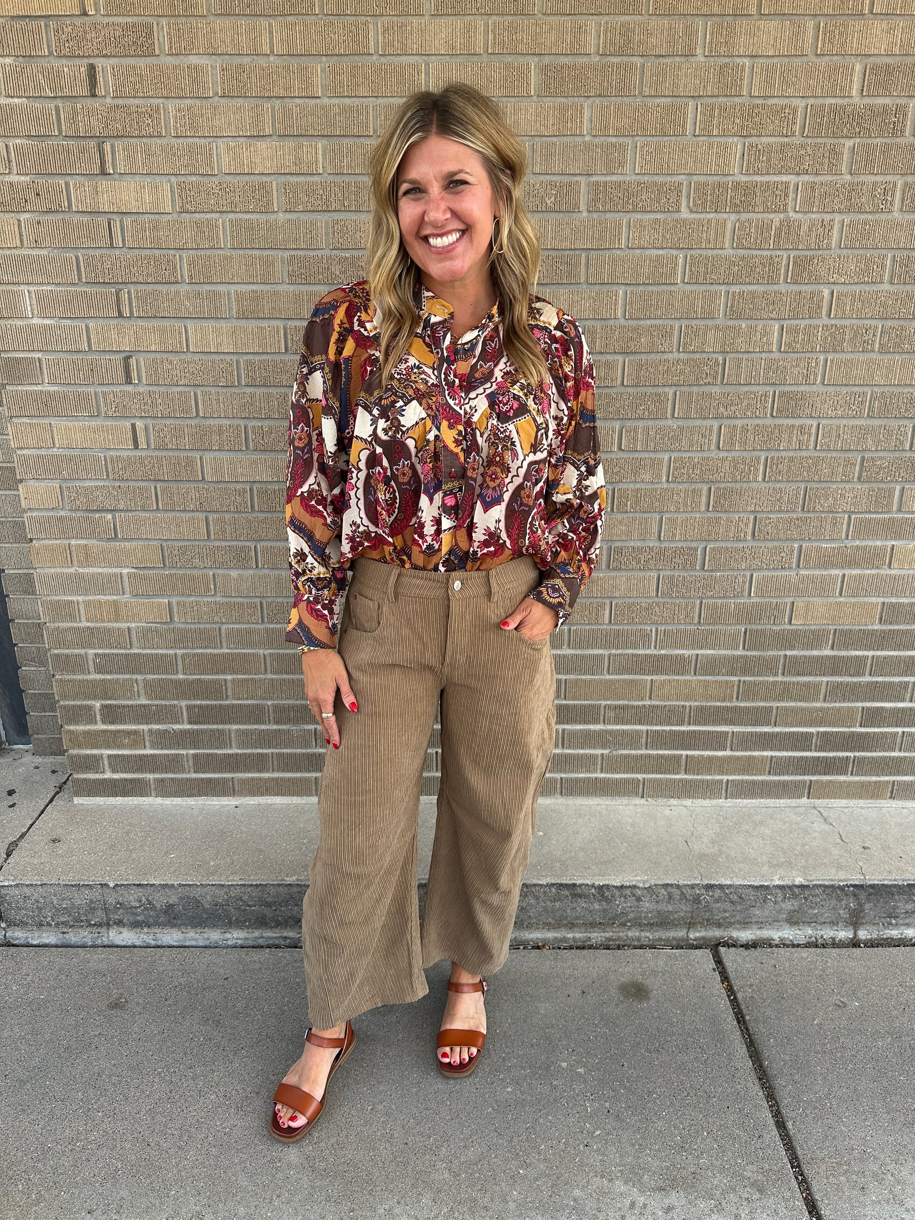 Gem Tones Floral Blouse