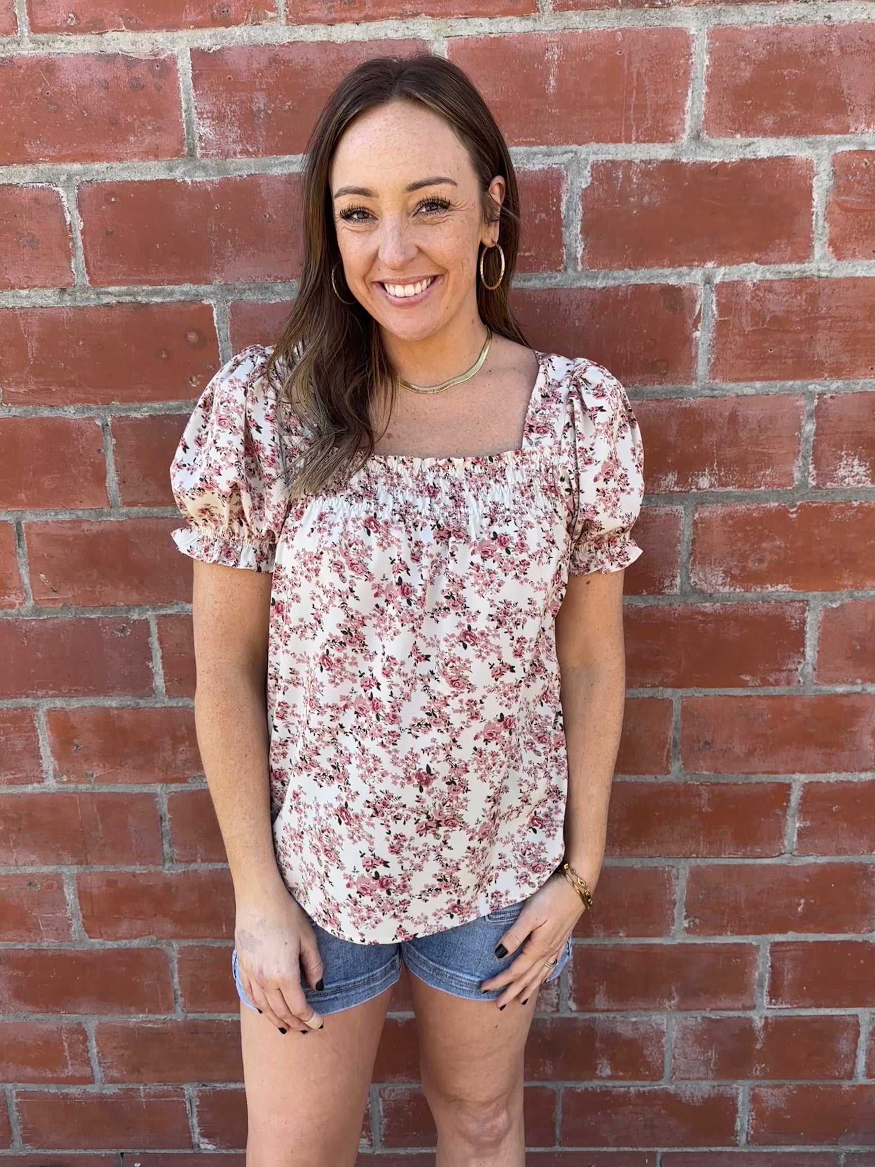 Cream Floral Blouse
