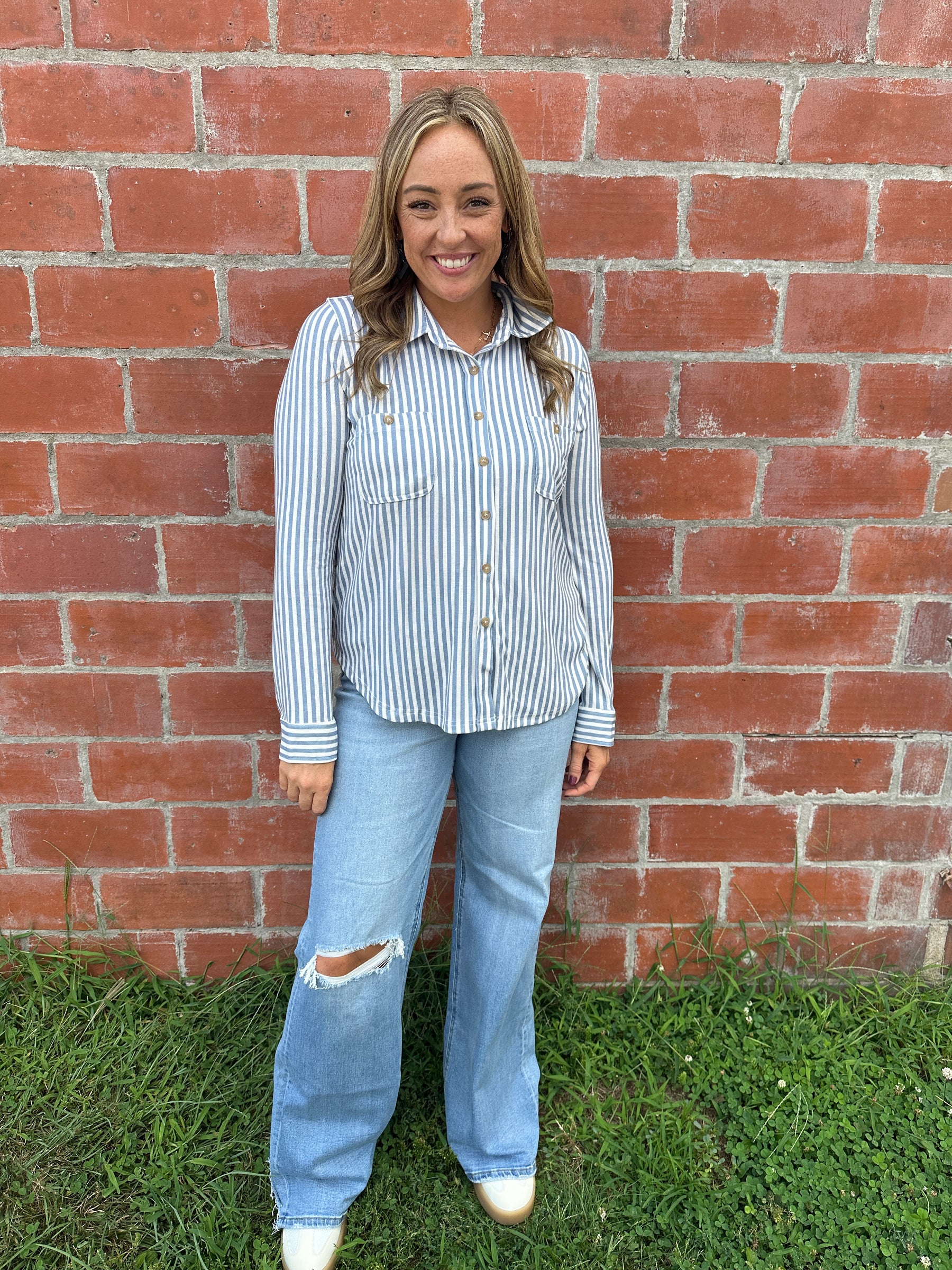 Buttery Soft Button Down - Blue
