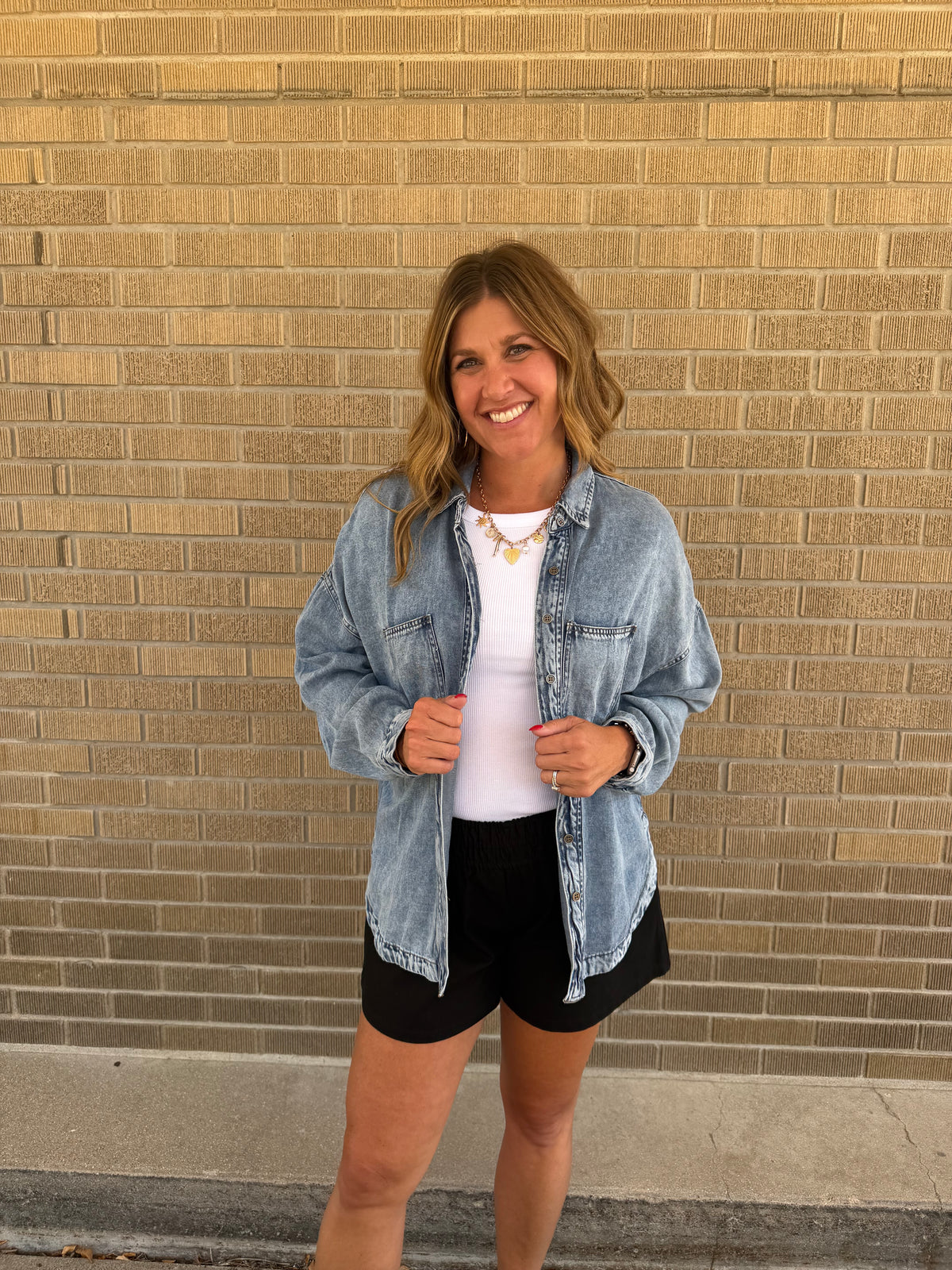 Washed Denim Shacket