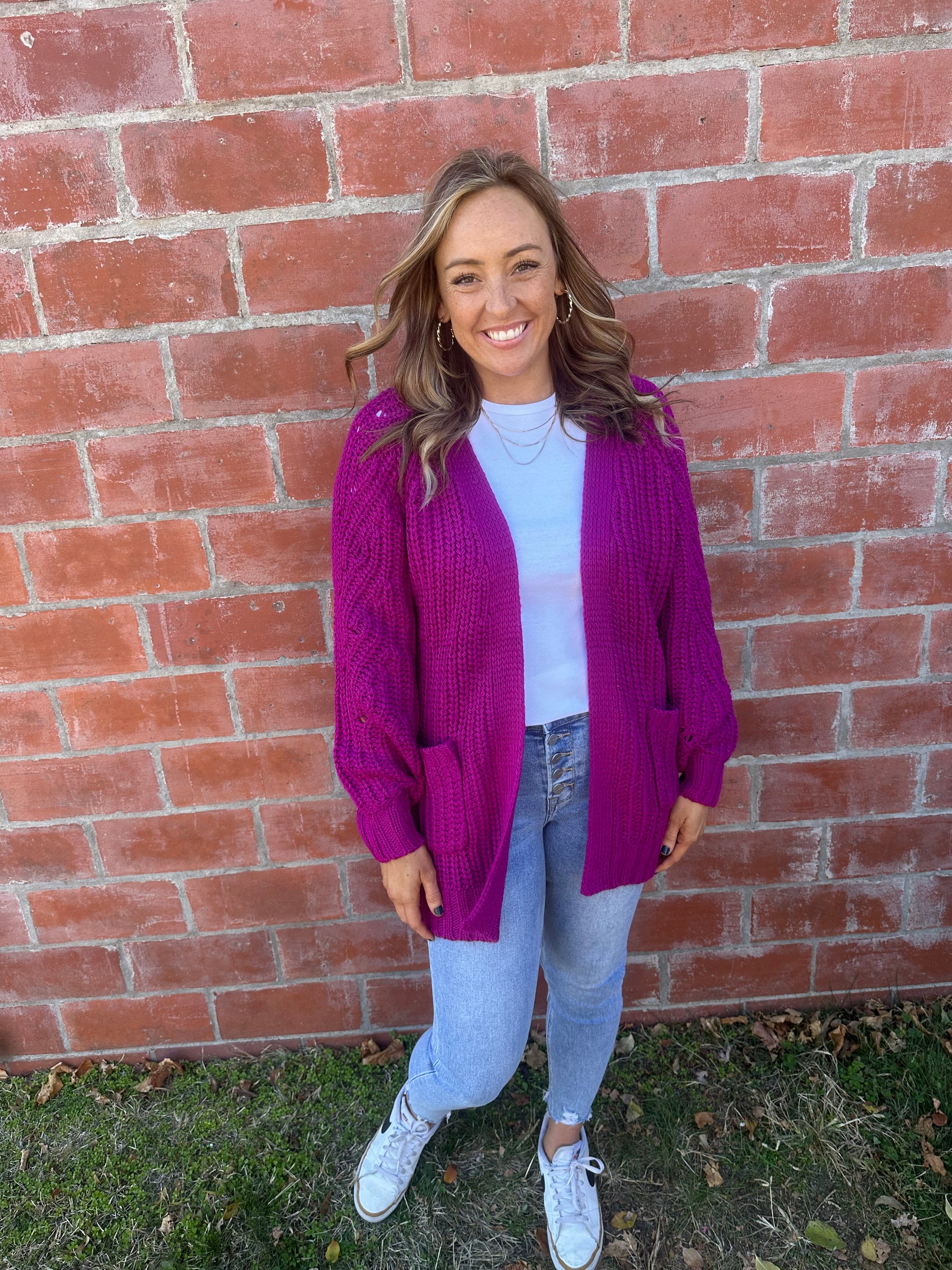 Berry Chunky Cardigan