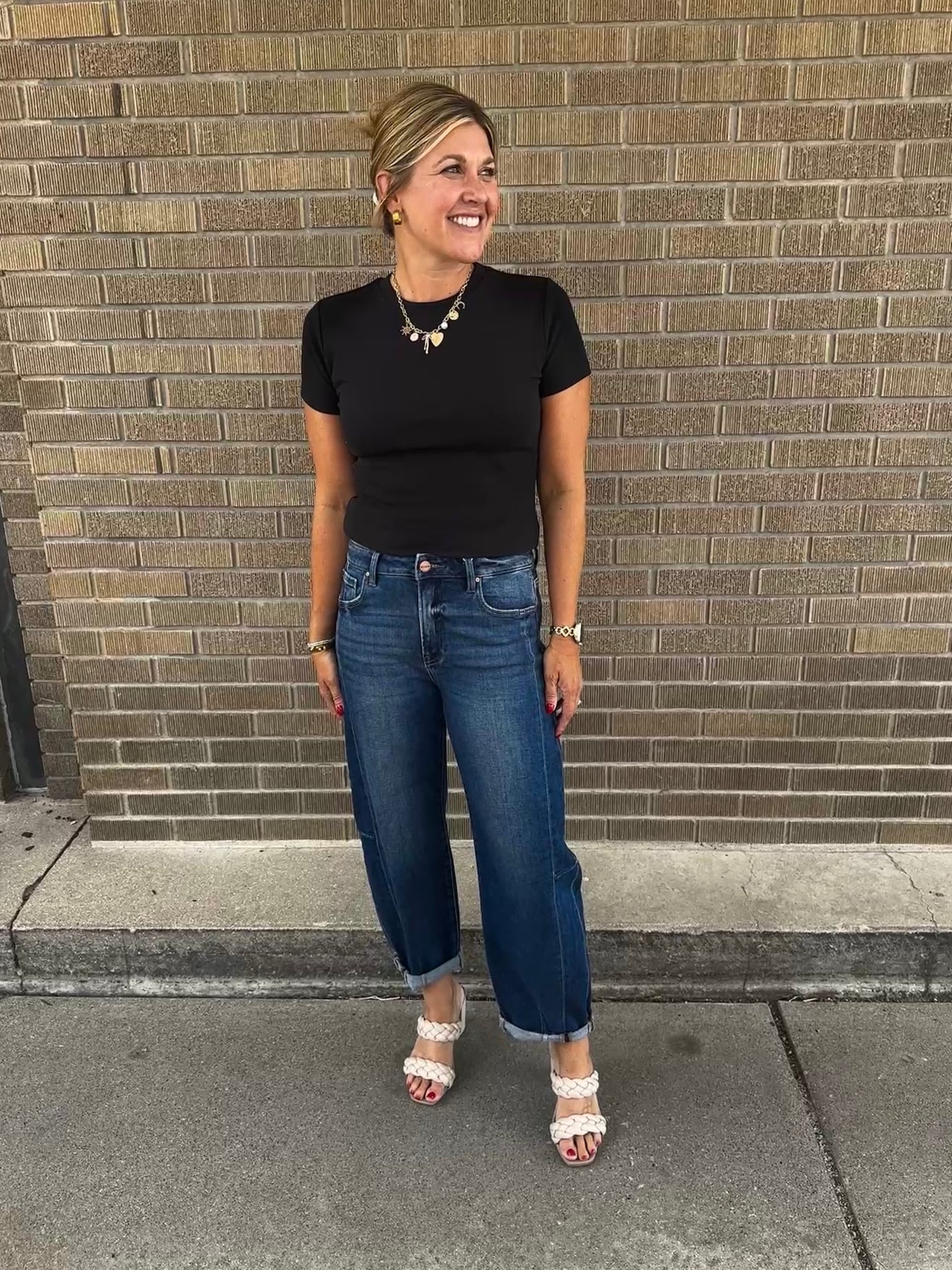 Dark Wash Barrel Jeans