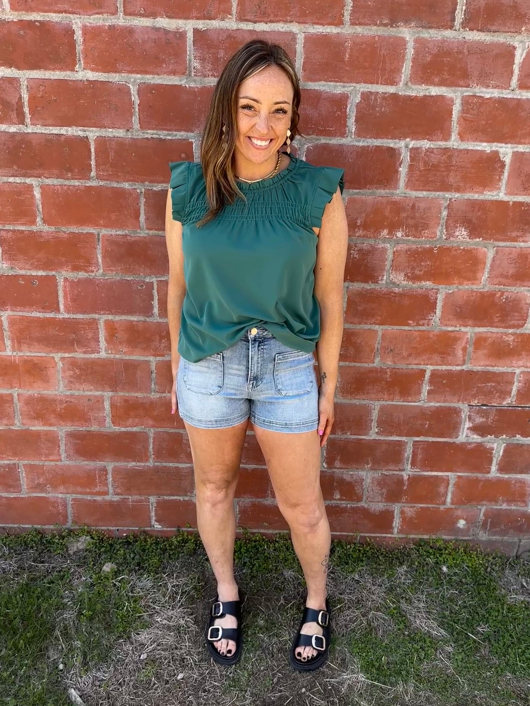 Smocked Emerald Blouse